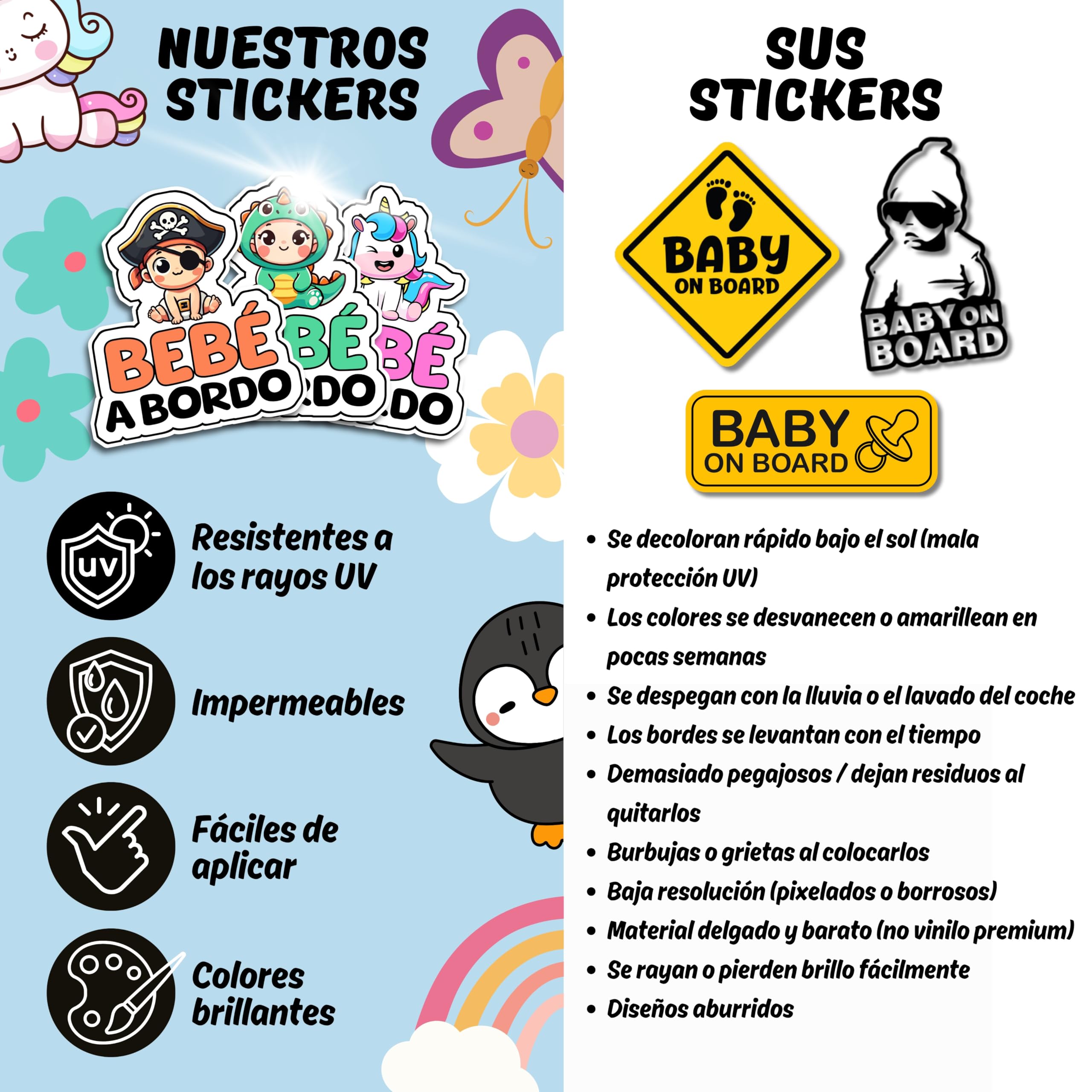 Pegatina Bebe a Bordo Coche, Superhéroe, Pegatinas Coche, Pegatinas de Bebe a Bordo, Pegatina Resistente a UV e Impermeable - 4