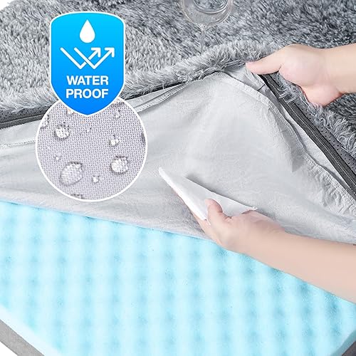 Miniatura 5 de EHEYCIGA Cama plegable para perros adultos, cama ortopédica de espuma viscoelástica para perros, cama para perros humanos impermeable para personas,