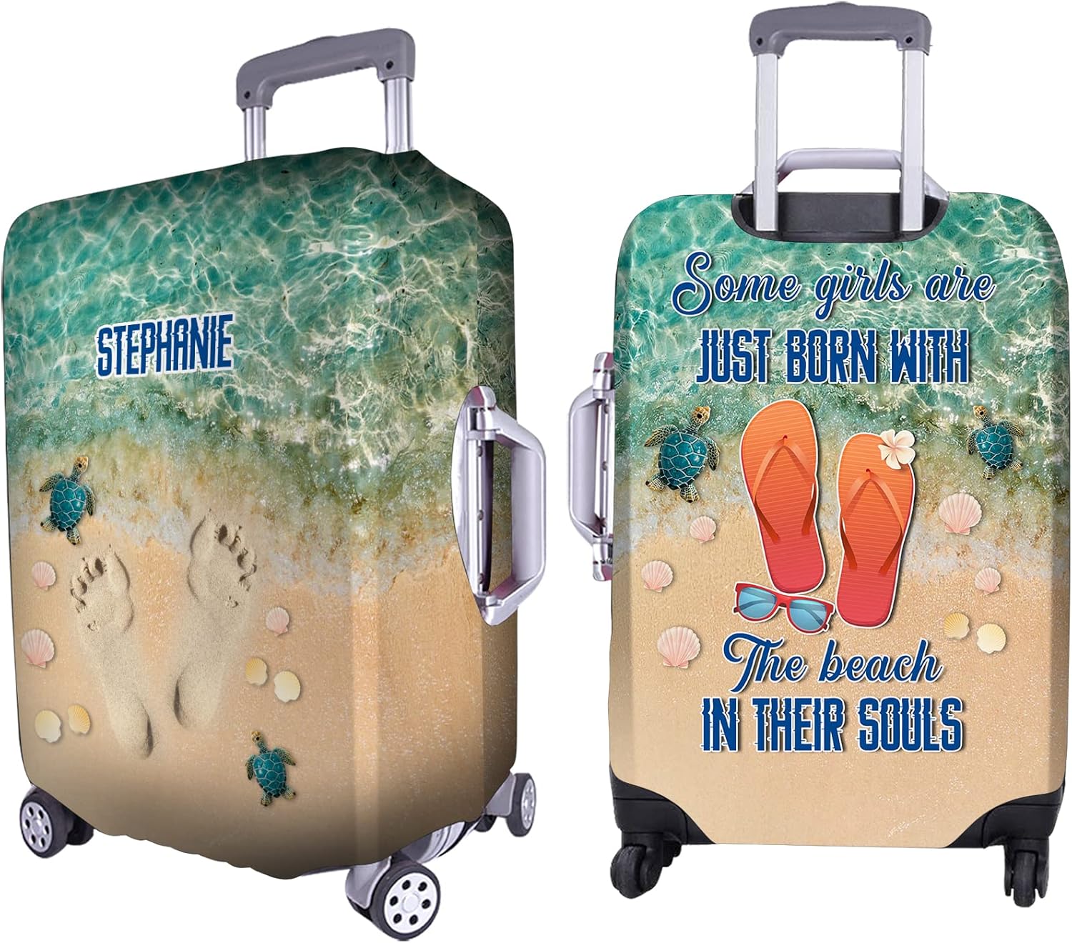 Personalized Name Husband and Wife Cruising Partners for Life Luggage Cover Protector Travel Bag Covers Suitcase Cover Travel Bag Covers Gift for Couple Traveling Lovers 43