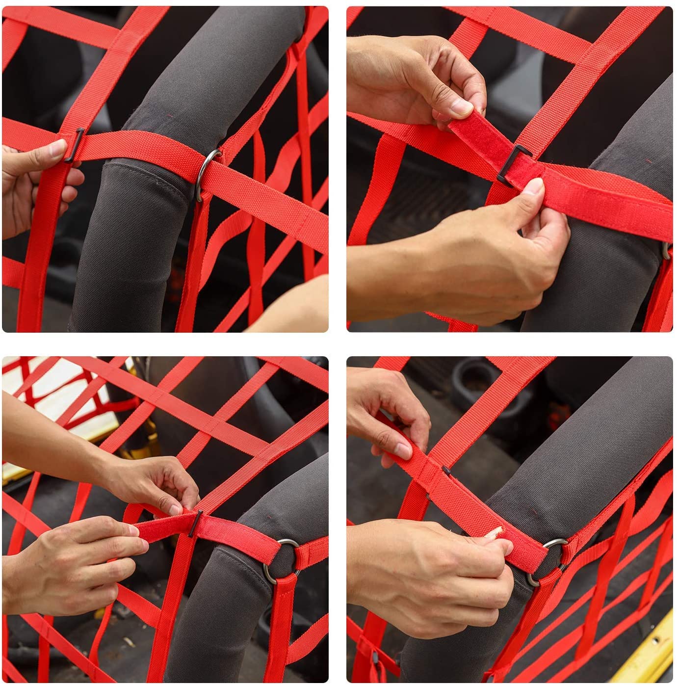 Red de Carga de Malla para Techo, Red de protección y sujeción de Carga para Maletero para Jeep Wrangler TJ 1997-2006, roja