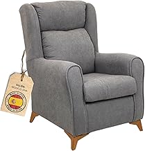 Madrid Model Armchair with Back and Removable Seat for Bedroom, Living Room, etc | Silicone Fibre Salon Armchairs (Beige) (Grey)