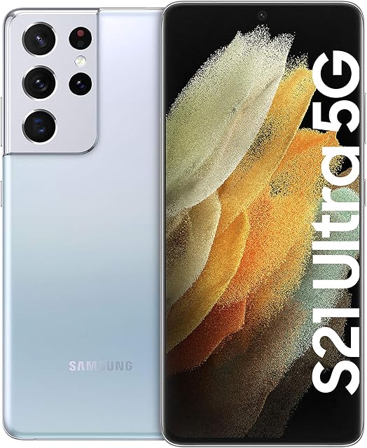 Samsung Galaxy S21 Ultra 5G - Smartphone 128GB, 12GB RAM, Dual Sim, Silver (Renewed)