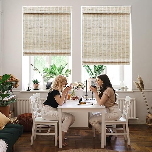 Vista 64 de Sunbox Persianas romanas sin cordón, de tela para oscurecer la habitación, persianas romanas para ventanas, puertas, puertas francesas, ventanas