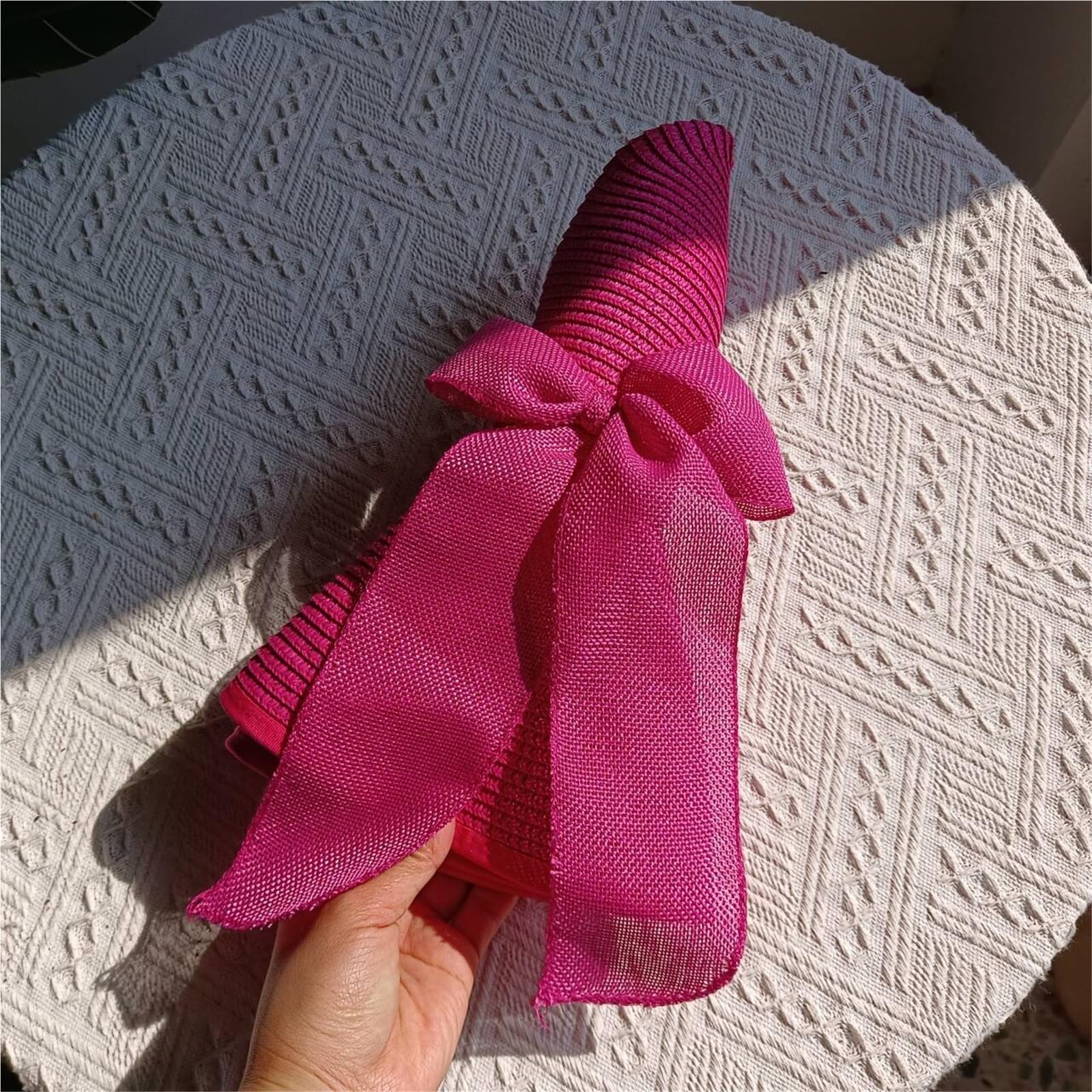 Señora Trenzado Sombreros De Sol Sombrero Paja Verano ala Grande, Plegable, Ideal Exterior, protección Solar UV, diseño práctico y Elegante para Playa