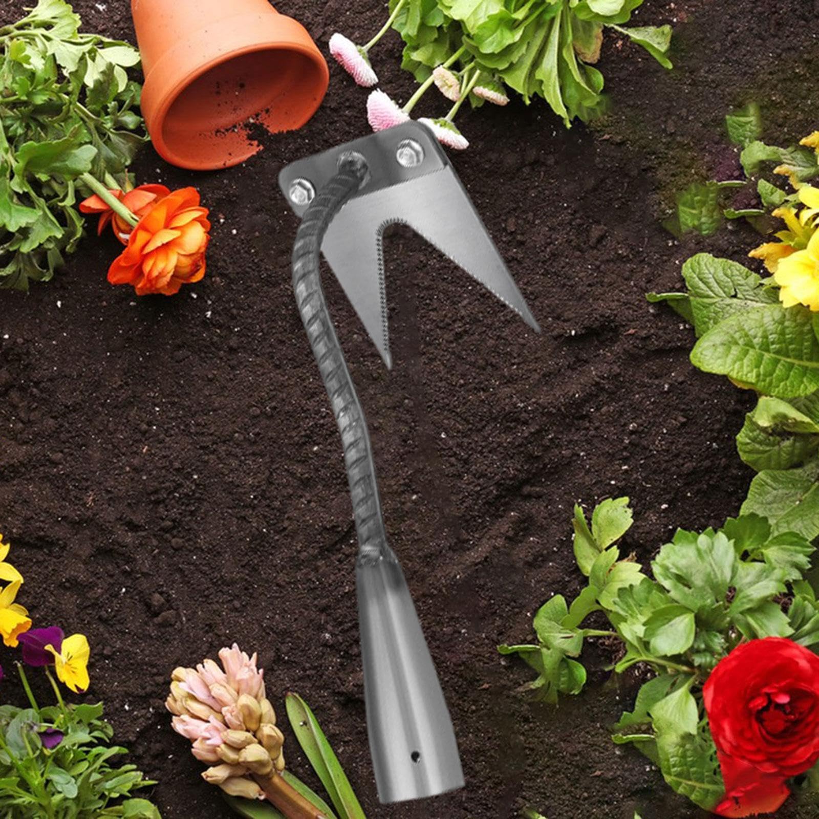 Whtkoph Lightweight Multi-functional Portable Weeding Attractor Tool Weeding Hand Weeder for Garden Farm Planting, Manganese Steel