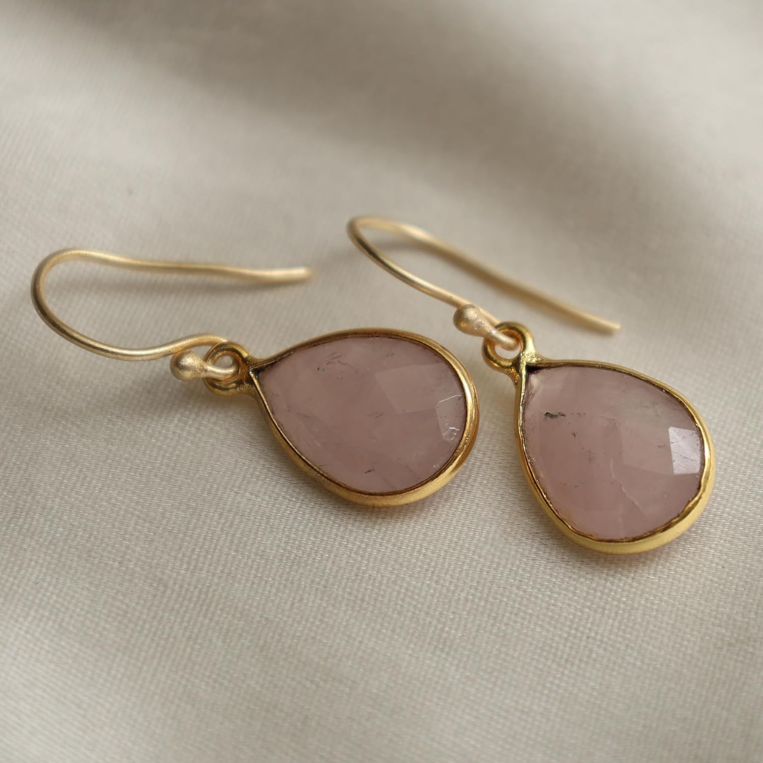 Gempires Teardrop Crystal Earring, Pear Shape Dangle Drop Earrings, Natural Gemstone Earring, Minimal, Everyday Wear, Hypoallergenic 14k Gold Plated, Gift for Mom Wife friend - Image 4