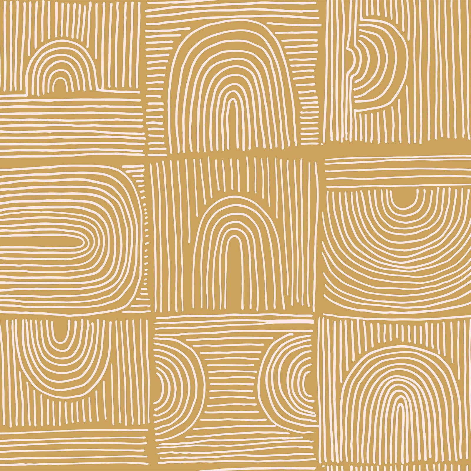 Papier peint géométrique jaune rétro 45x900 cm VEELIKE pour habiller les murs de la chambre