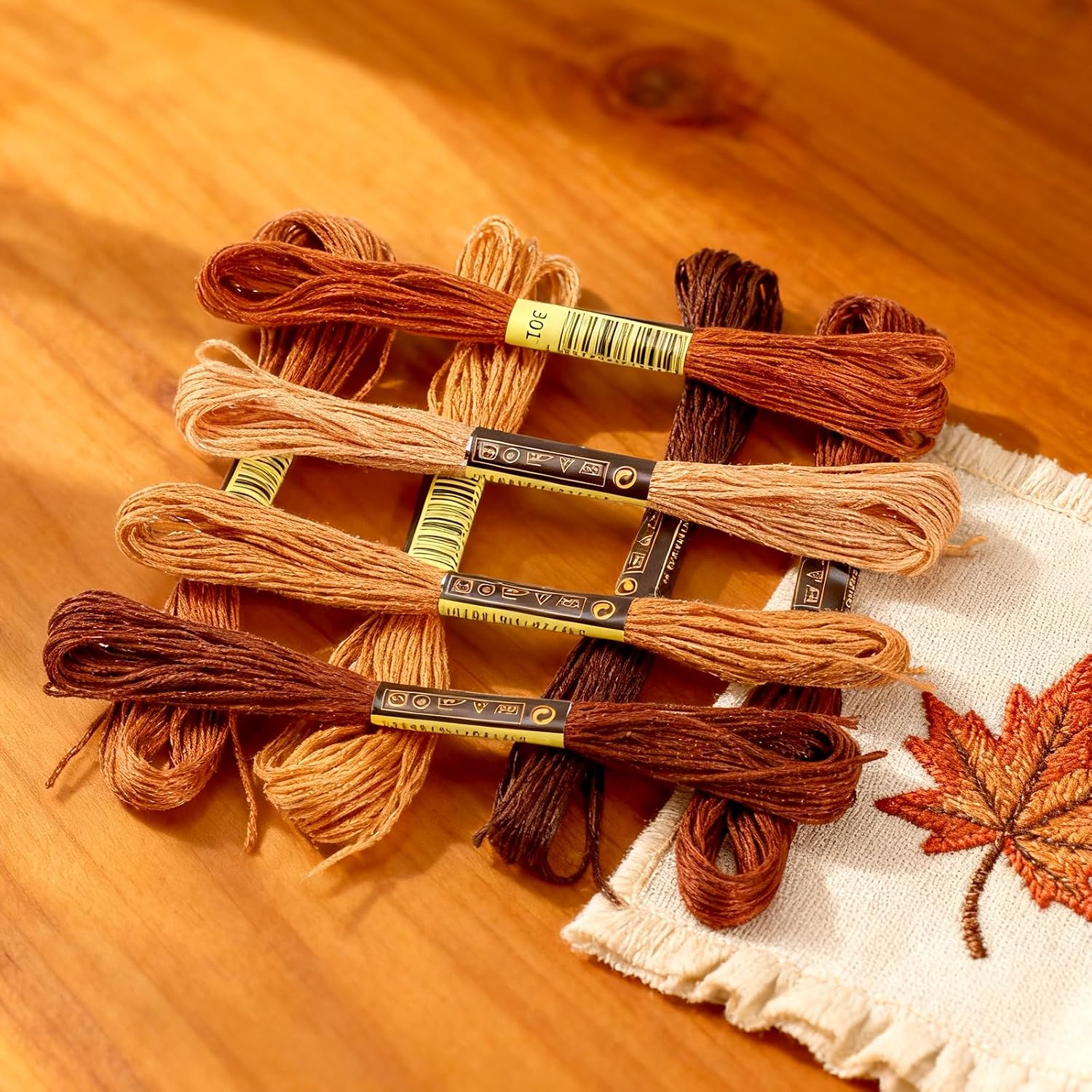 8 PCS Brown Embroidery Floss Thread Variegated Floss Friendship Bracelet String Threads Bulk Embroidery Thread Flosses Cross Stitch Threads for Jewelry Making Sewing Bracelet Stitching Knitting Craft