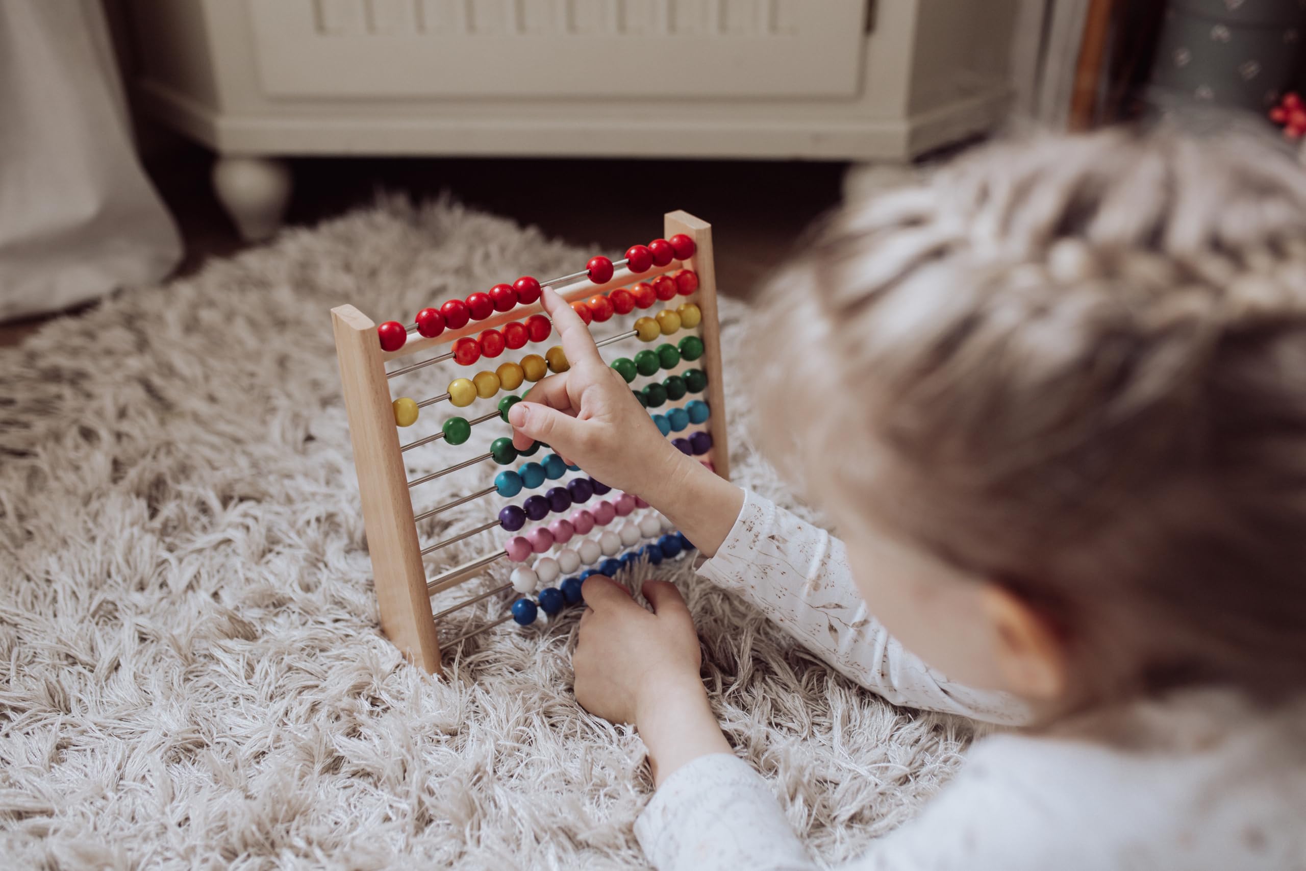 Natureich Montessori Abacus Mathématique 1-100 Nombres Tableau Garçon et Fille, Enfants à Partir 3 Ans, Planche Trier Éducatif, Jouets en Bois Apprends à Compter, Maths Boulier, Motrices, Chiffres