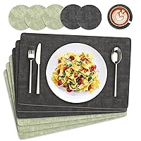 Euqvunn Tovagliette Americane e Sottobicchieri Set di 6, Resistente al Calore e Antiscivolo