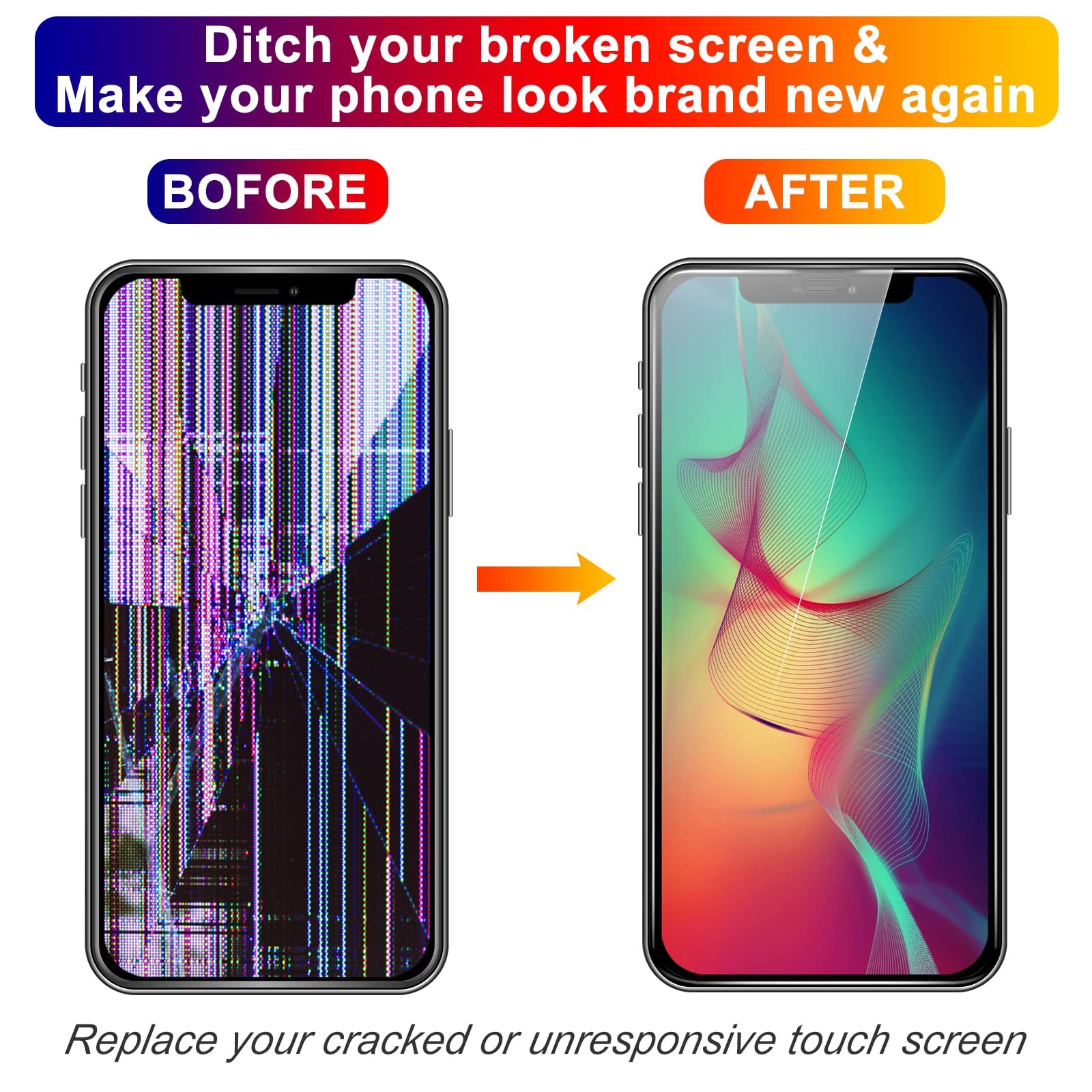 DIYRepair for iPhone Xs Screen Replacement 5.8', FHD 3D
