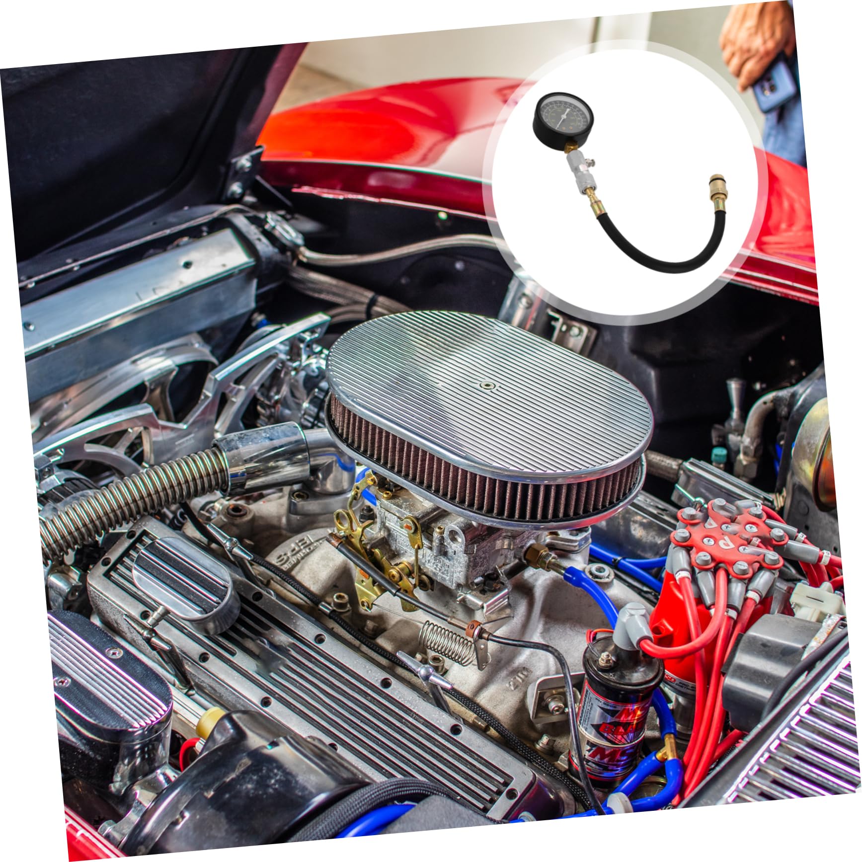 Kit de Herramientas para Comprobar la compresión del Motor, medidor de presión de Combustible para Motocicleta y Coche, medidor de compresión para Motor