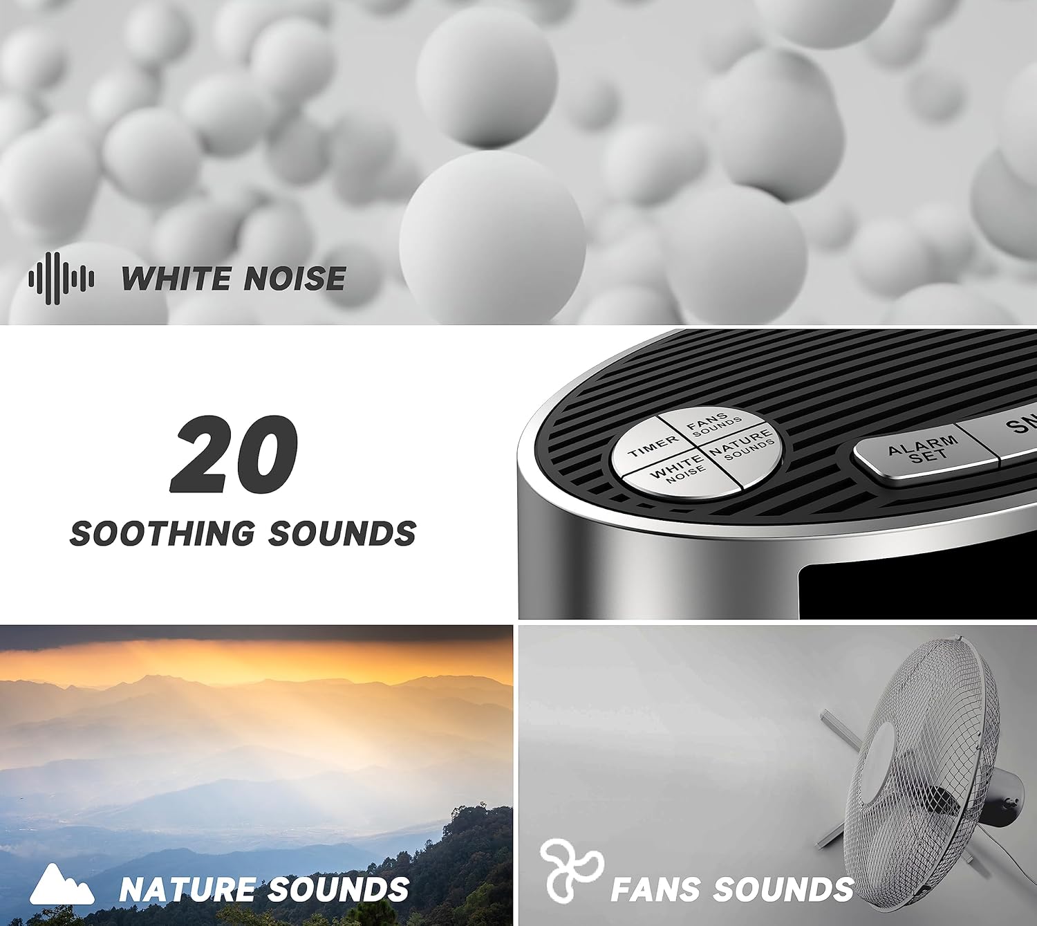 20 Soothing Sounds: White Noise, Nature, Fan Sounds