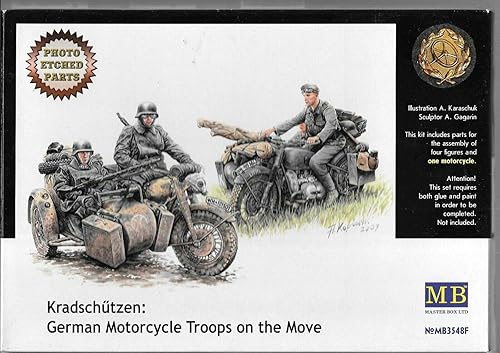 Master Box German Motorcycle Troops on the Move (4) Figuras Kits de construcción de modelos (escala 1:35)