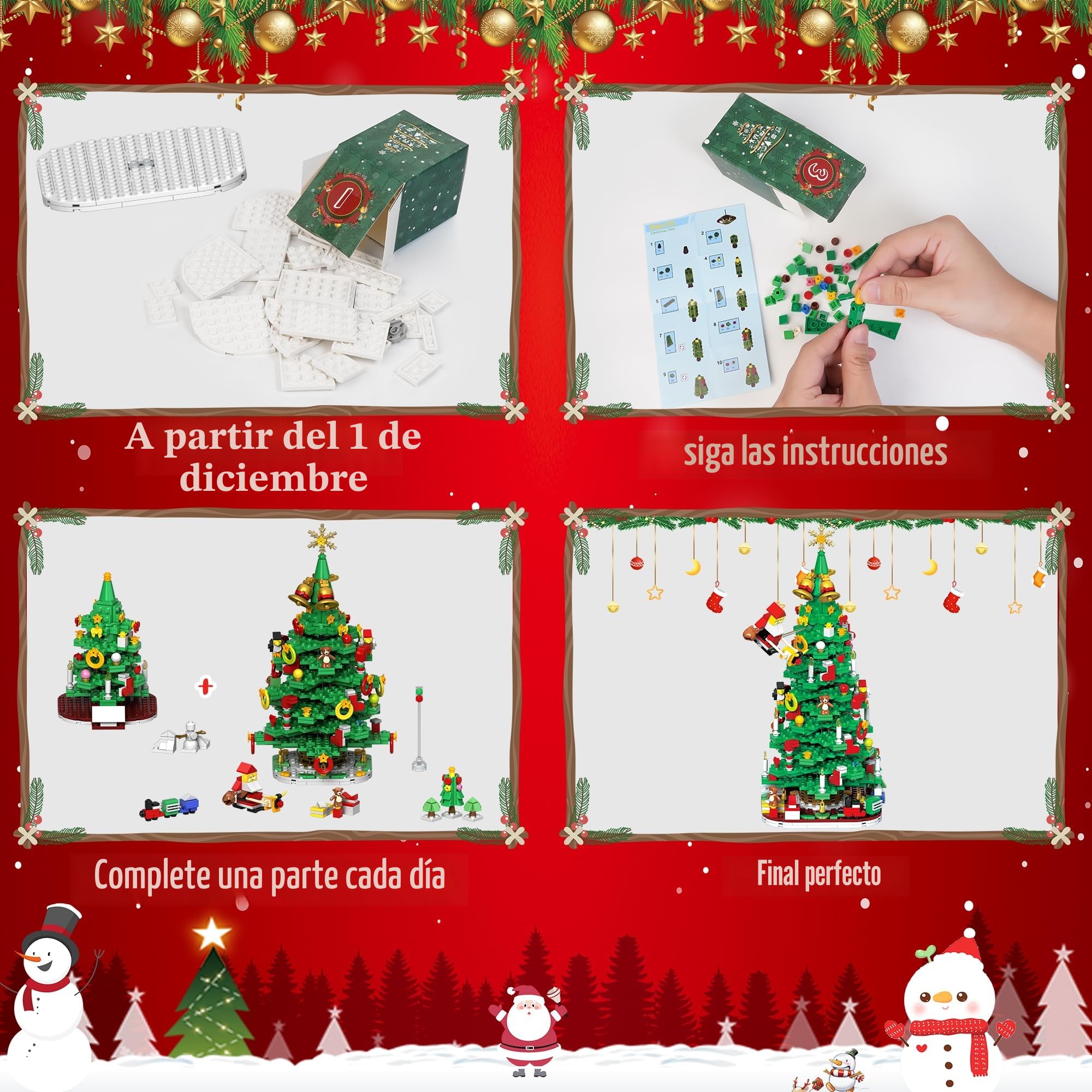 Joozmui Calendario de Adviento 2026 para niños, juguetes para el árbol de Navidad, juguetes para la cuenta atrás de Navidad, calendario de Navidad con más de 1100+ piezas, regalo para niños y niñas