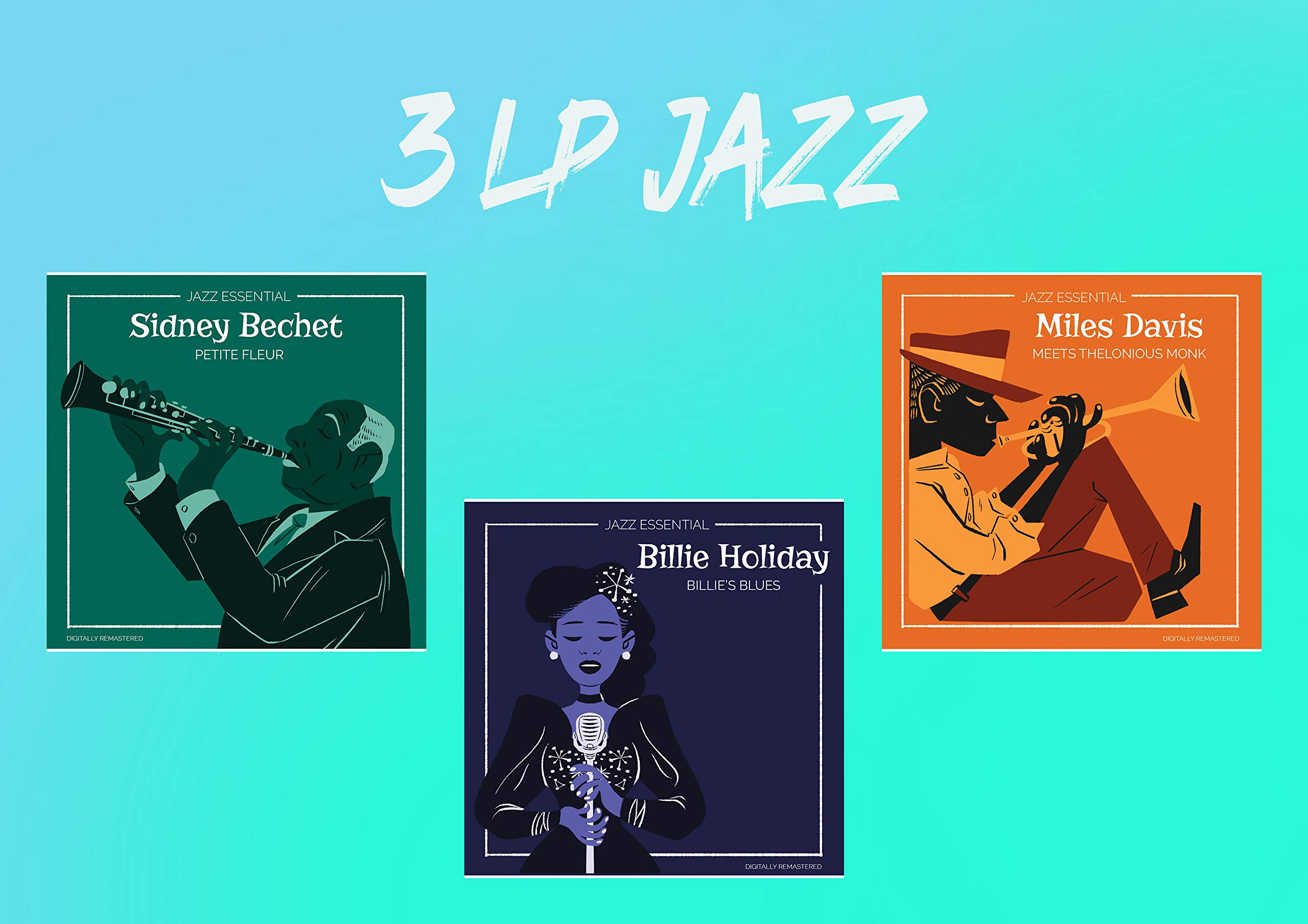 Jazz Vinily Sidney Bechet, Billie Holiday, Miles Davis