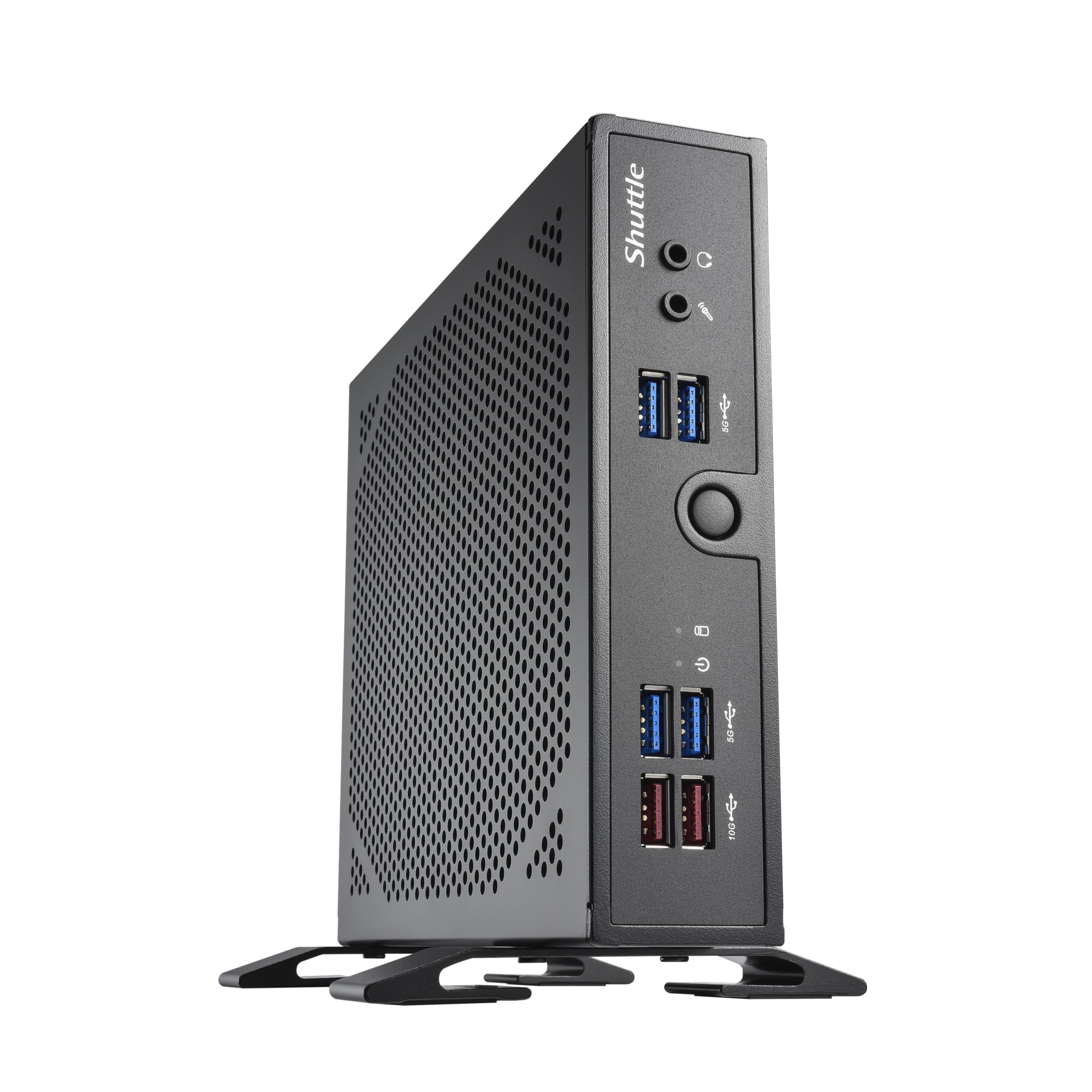 Shuttle XPC Slim Barebone DS50U, Intel Celeron 7305, 2X LAN (1x 2.5Gbit,1x 1Gbit), 1xCOM,1xHDMI,1xDP, 1x VGA, lüfterlos, 24/7 Dauerbetrieb
