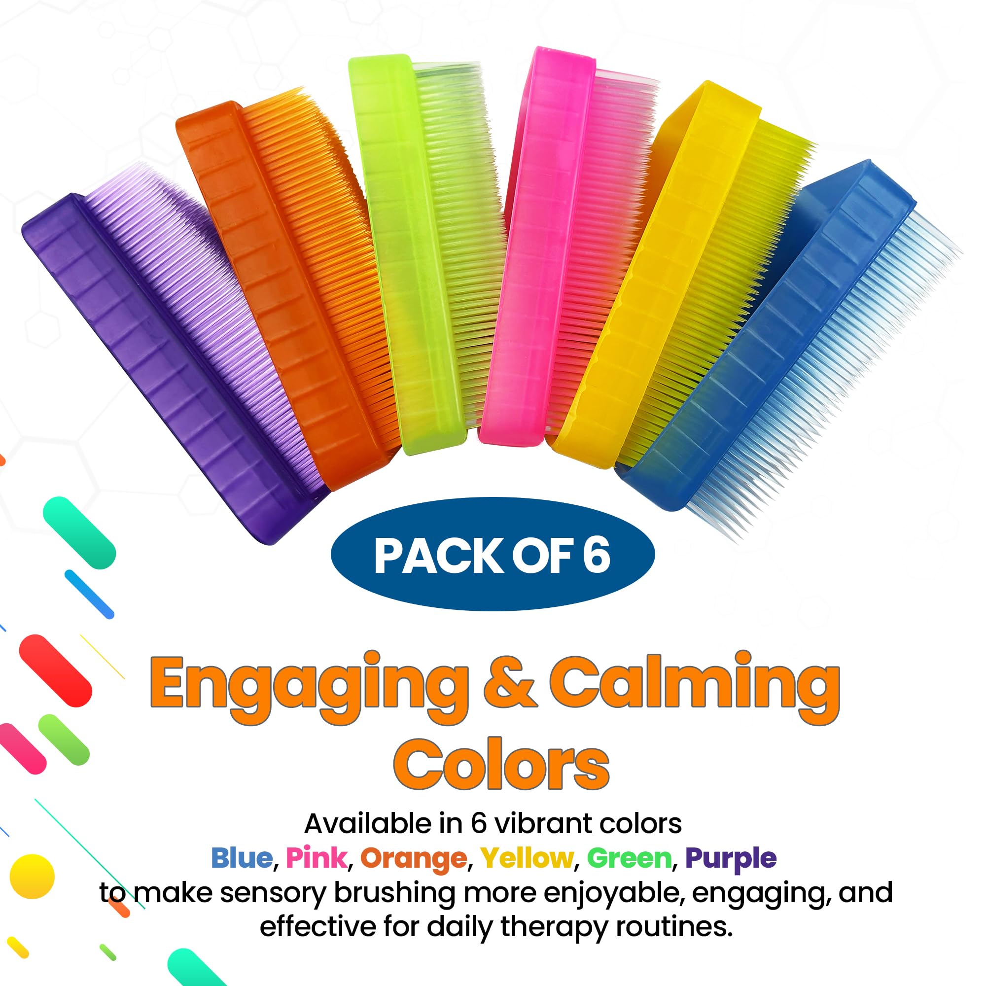 Wilbarger Method Therapy Sensory Brush Colored Pack 6 Therapressure Brush — Amazon image 4