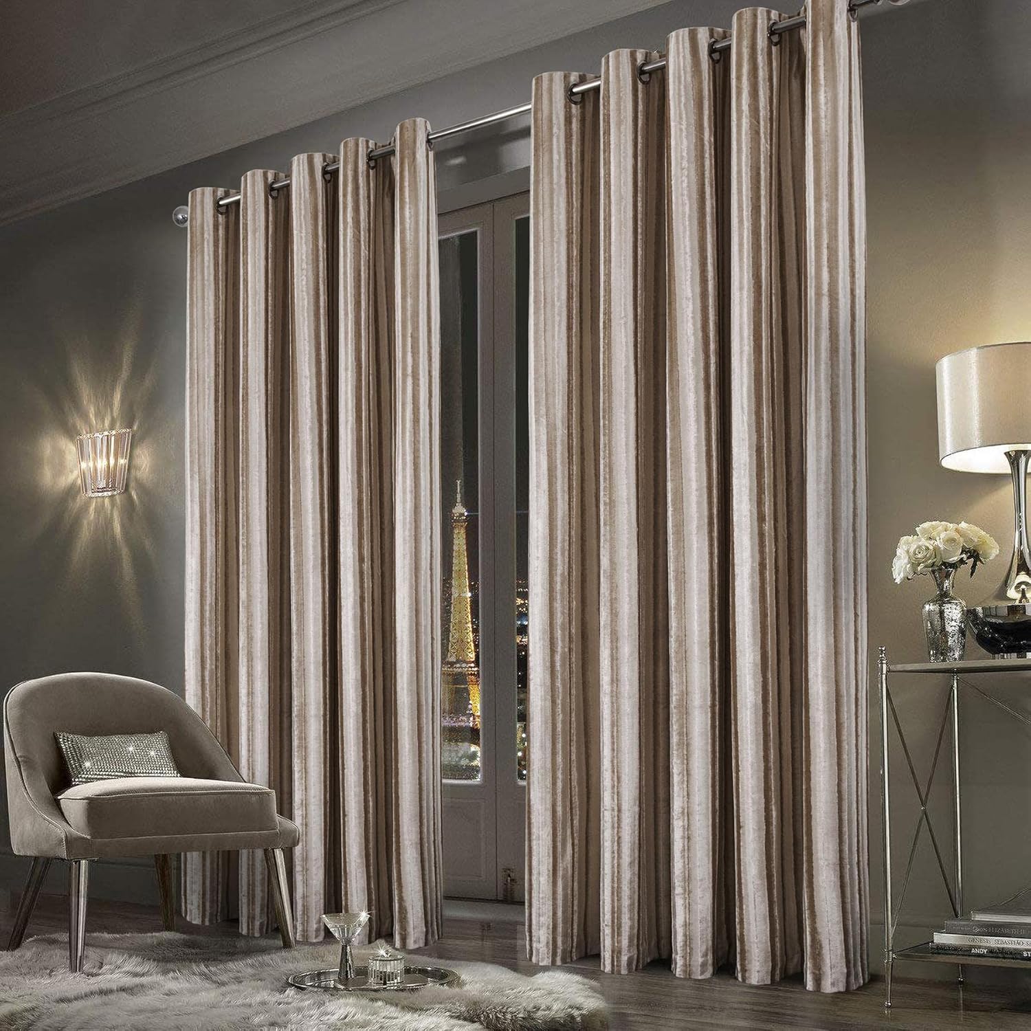 always4u Plush Velvet Curtains Luxury Velour Drapes for