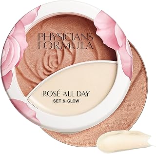 Physicians Formula Rosé All Day Set & Glow Highlighter Face Makeup Powder Sunlit Glow, Dermatologist Approved