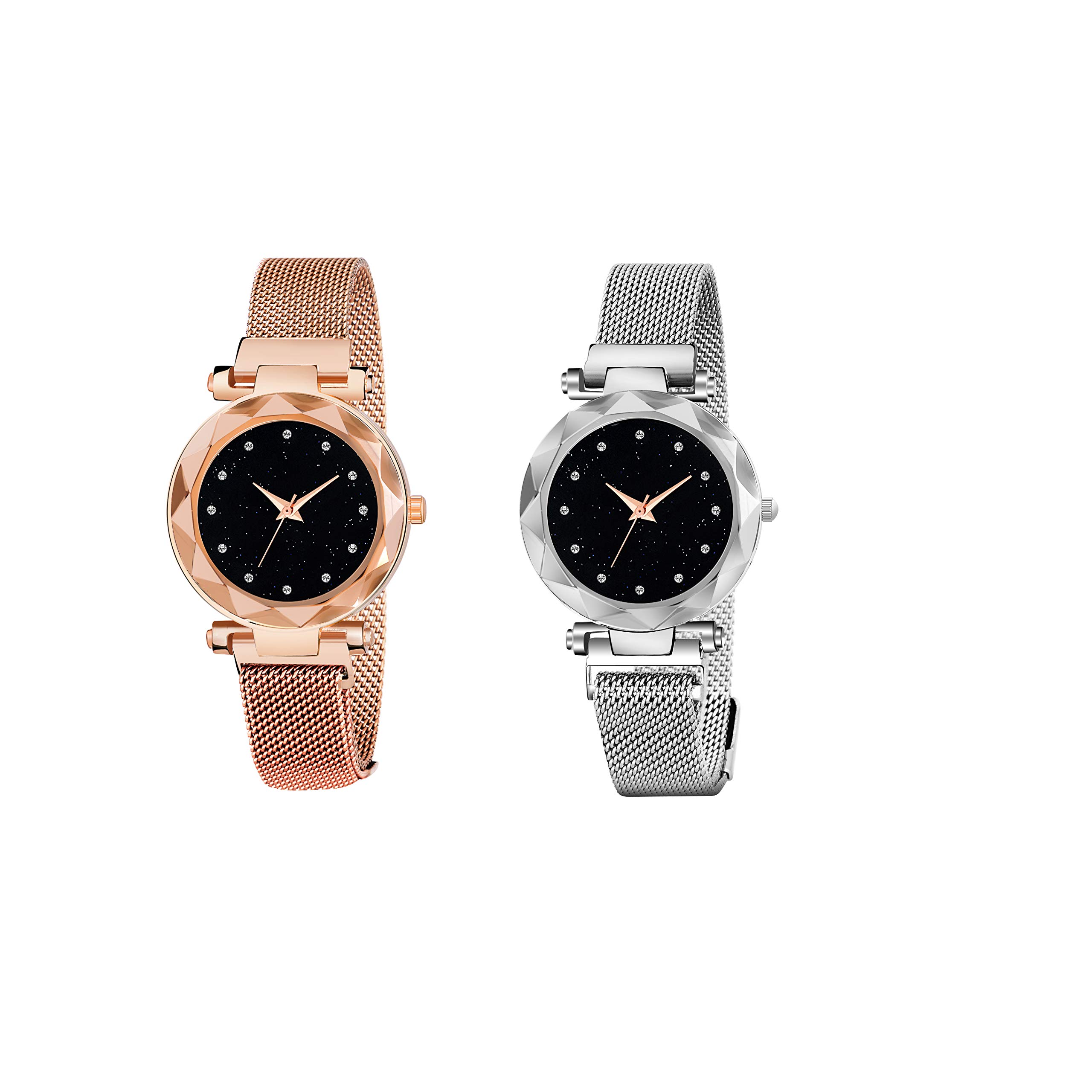 TalgoGeneva Combo Rosegold & Silver Century Magnetic Chain Analog Watch - for Women