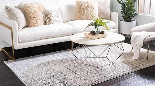 Miniatura 2 de Unique Loom Del Mar Collection - Alfombra de área Jennifer (8 x 10 pies, rectangular, grisnegro)