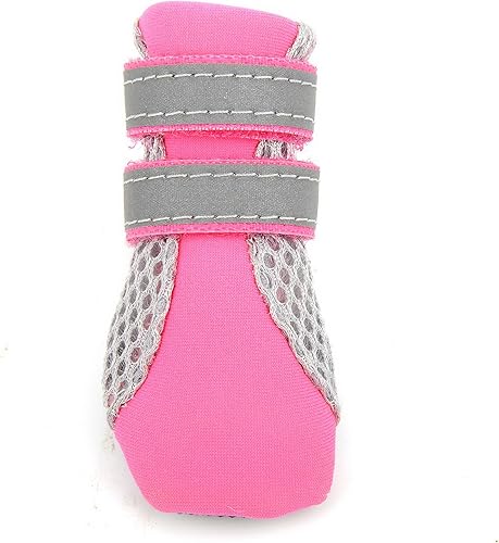 Miniatura 4 de Zunea Botas para perros para pavimento caliente de verano, transpirables, de malla suave, protectores de patas, zapatos para cachorros pequeños con