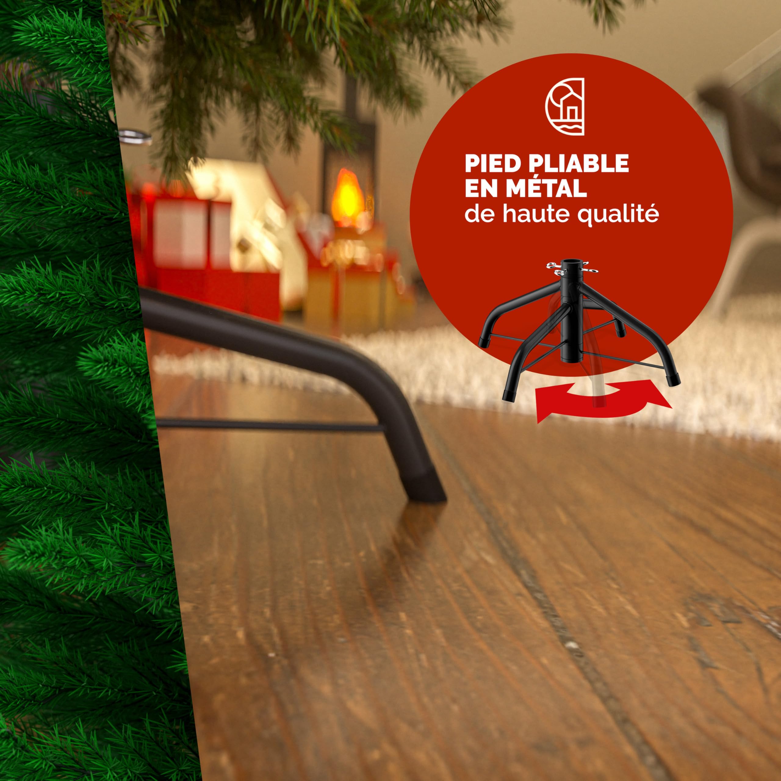 CASARIA® Sapin de Noël Artificiel 140 cm Vert Pied métal 470 Branches PE Imitation Parfaite décoration de noël fêtes Arbre de noël réutilisable