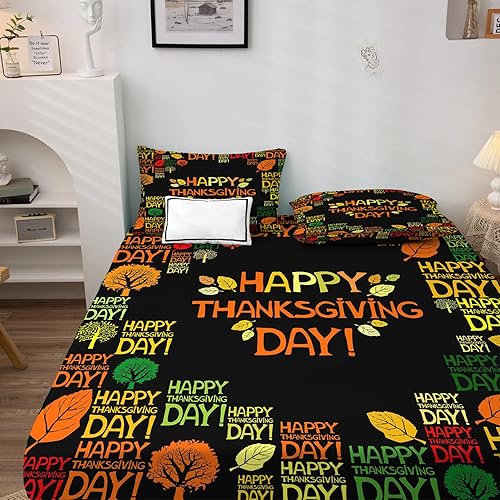 Vista 18 de Fall Gnome Sheets Queen Sheet Set - Thanksgiving Pumpkin Bed Sheets, Soft Microfiber & Deep Pocket & Wrinkle Free Patterned Bedding Sheets &