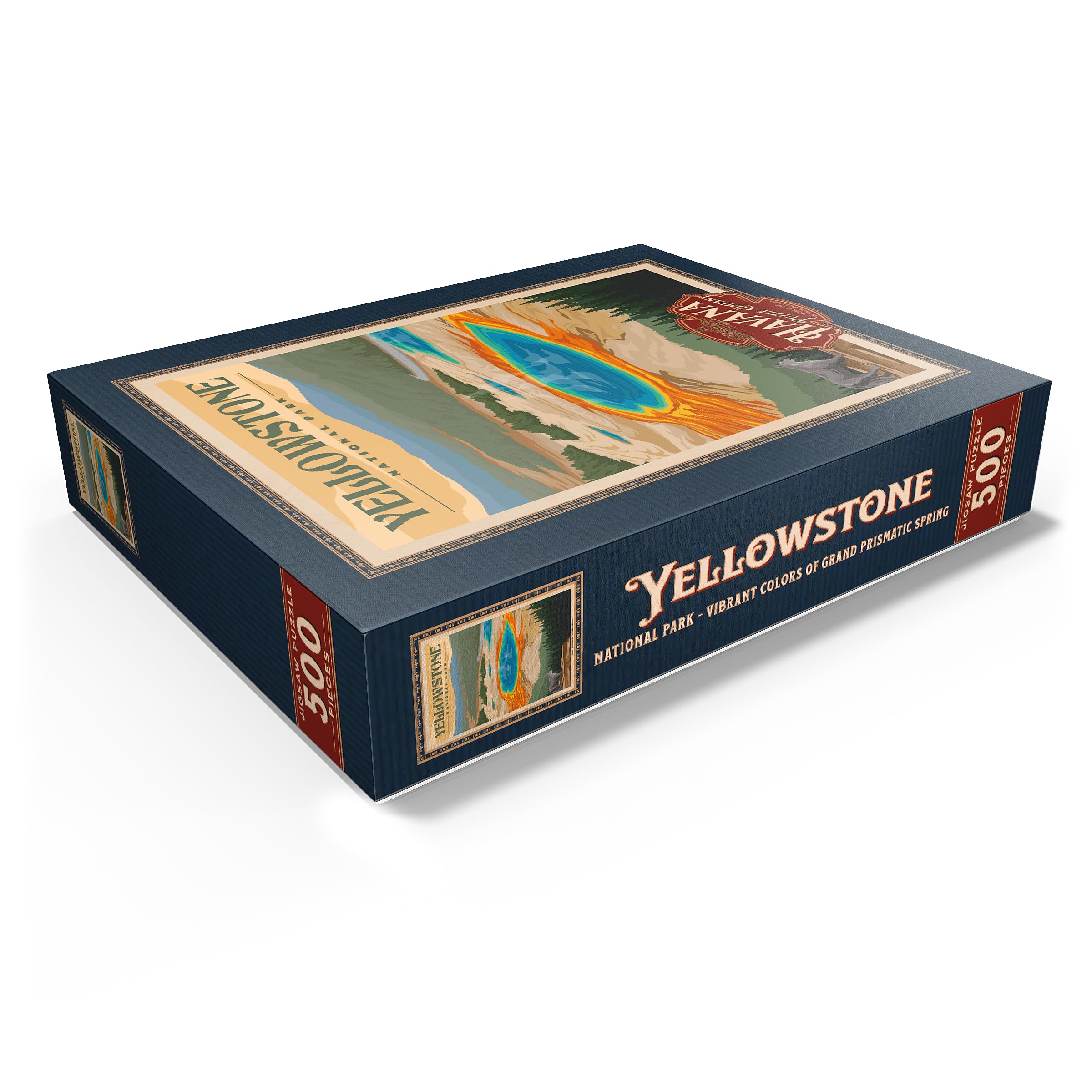 Yellowstone Grand Prismatic Spring 500-Piece Puzzle – Vibrant Vintage Travel Poster, Premium Adult Jigsaw - View #3