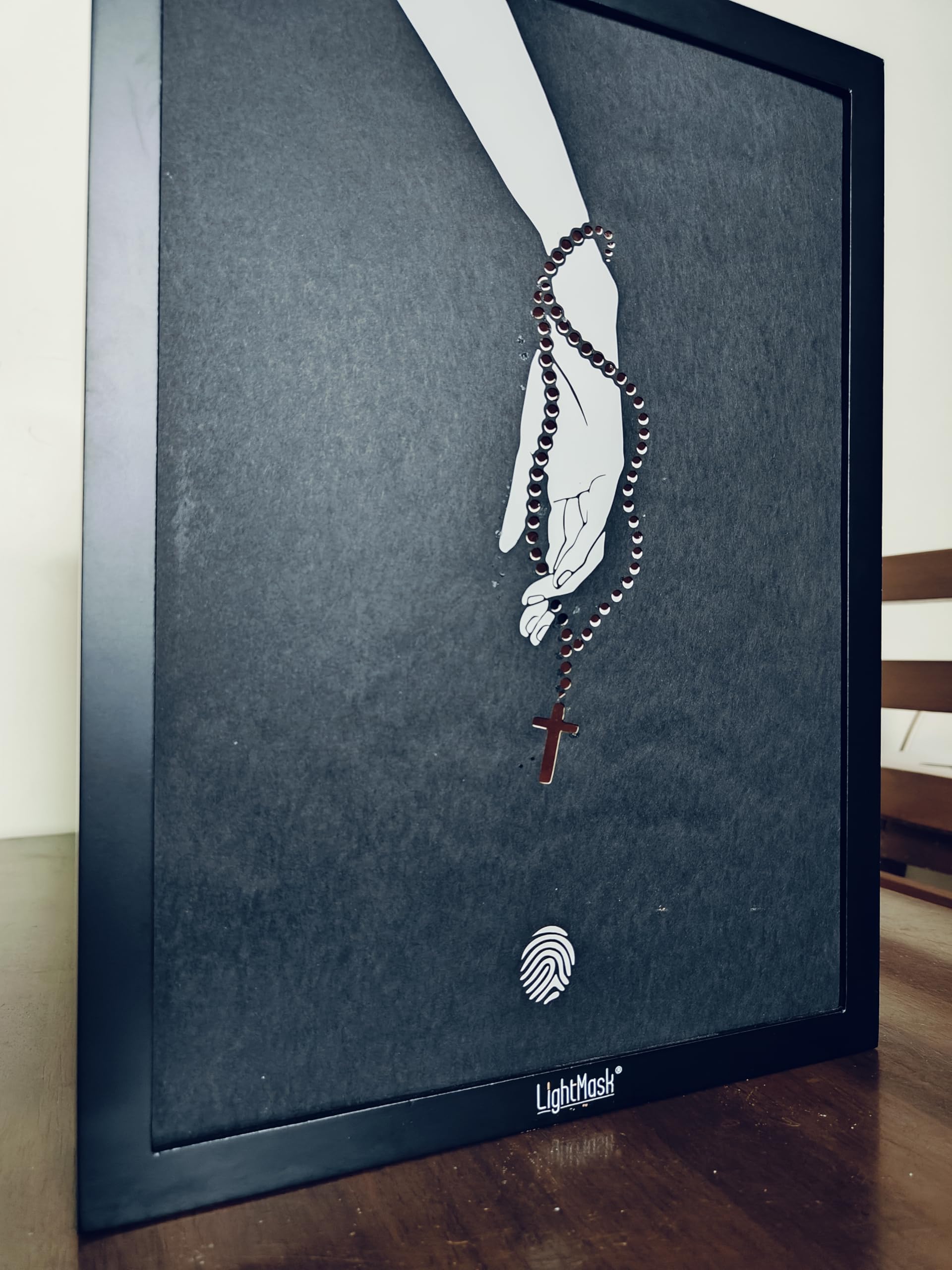 LightMask Hands of Faith: Prayer Beads and Cross | Shadow Box, Shadow Box Frame, Big Shadow Box 1