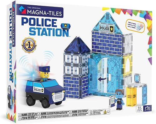 MAGNA-TILES Policja magnetyczna stacja konstrukcyjna, 35 sztuk