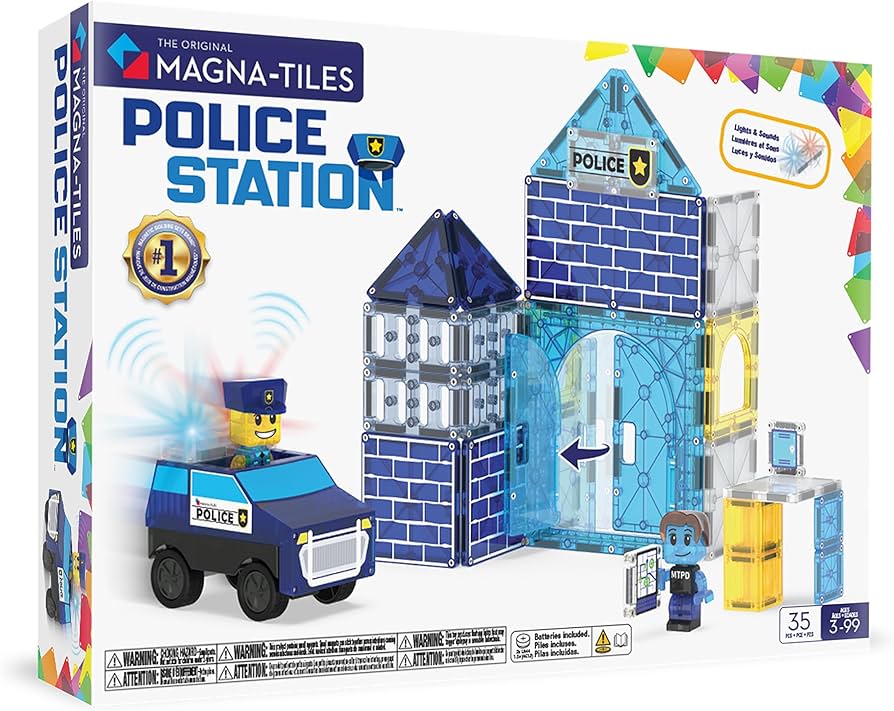 Amazon.com: Magna-Tiles Police Station 35-Piece Magnetic