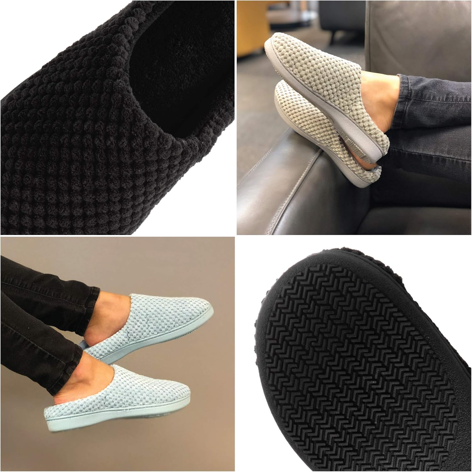 isotoner Women's Textured Microterry Low Back Slippers with Memory Foam