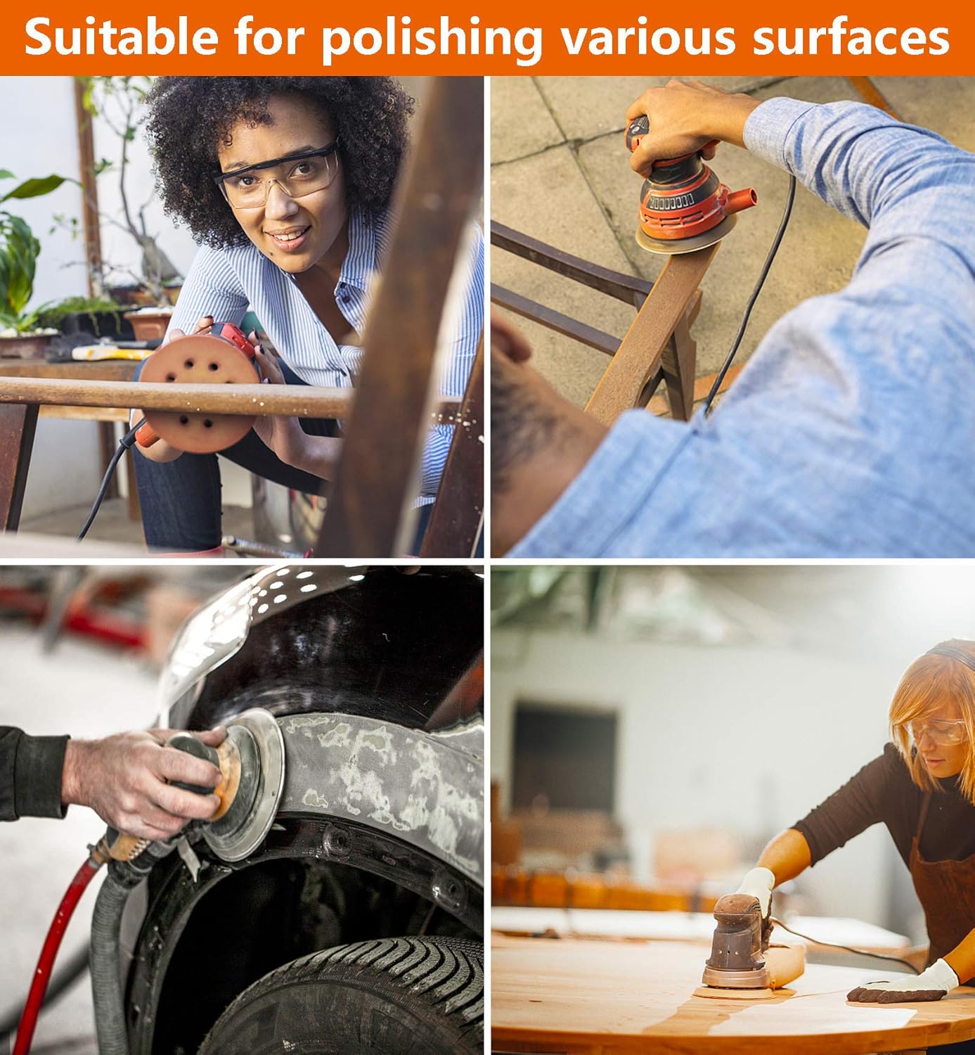 Get Special Price 60Pcs Sanding Discs 5 Inch 8 Holes, 1000/800/600/400/320/240 Grit Sandpaper for Random Orbital Sander