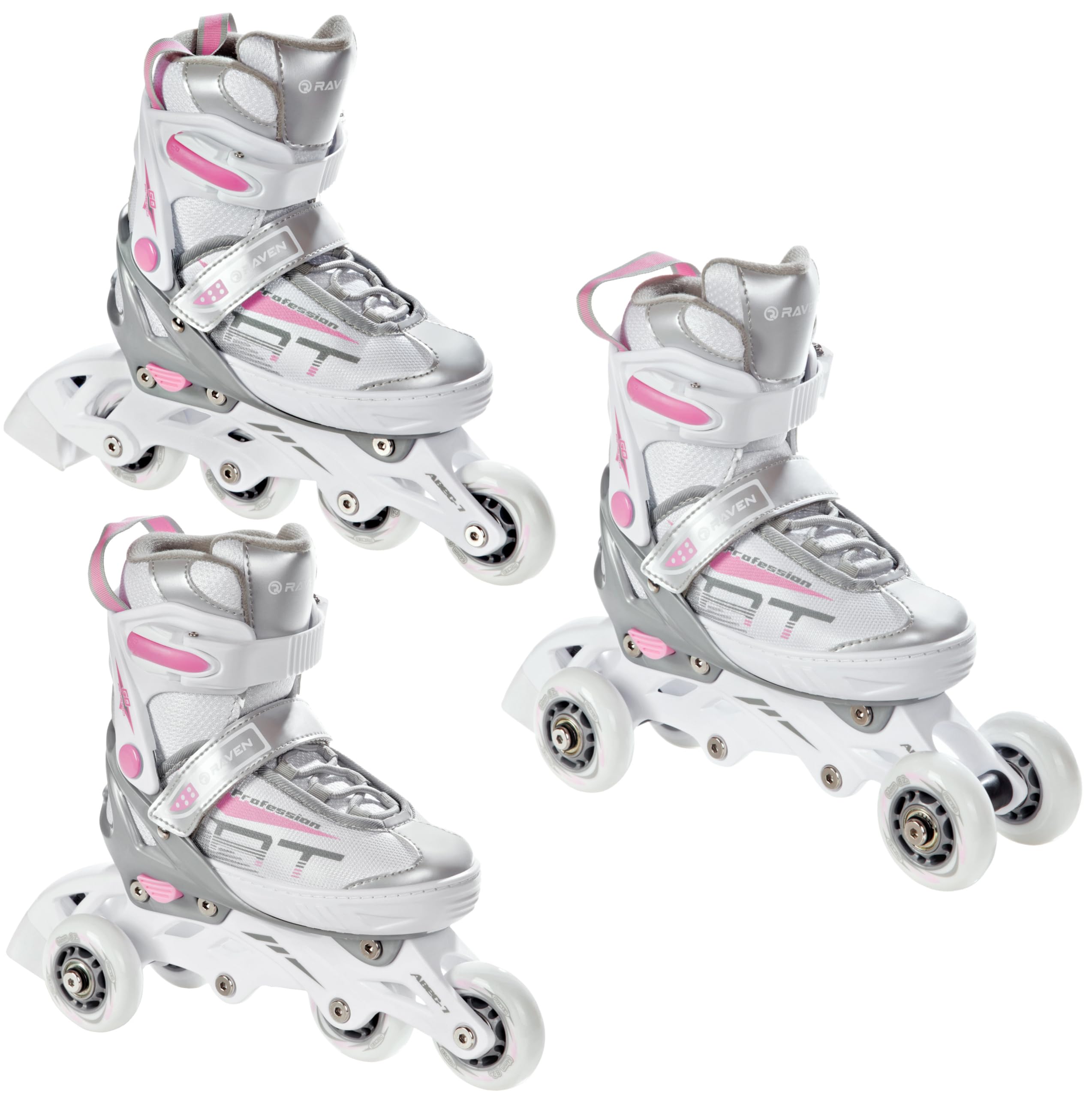RAVEN Profession Pattini in linea Inline Skates per bambini e adulti OPZIONALE 2in1 con Pattini da ghiaccio regolabili