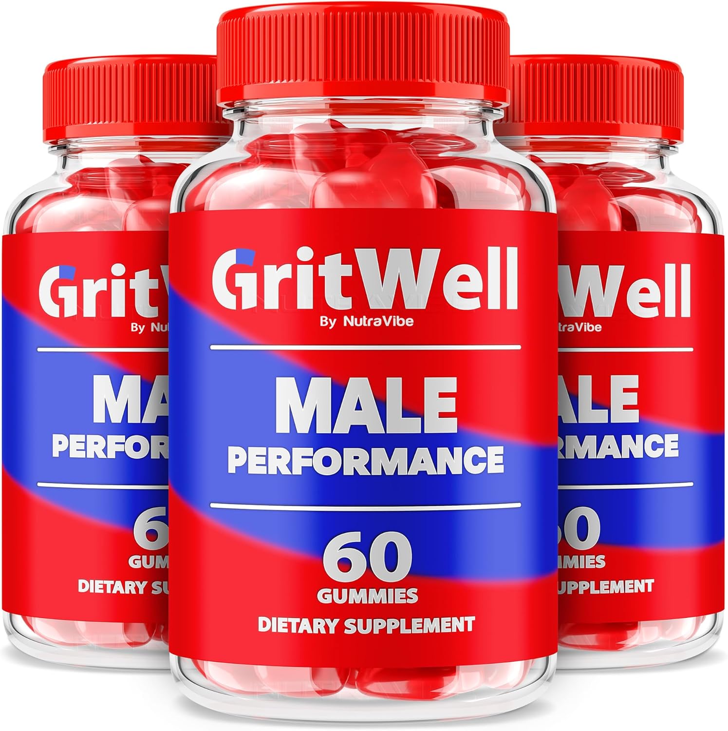 (3 Pack) GritWell Gummies – Official Grit Well Daily Fitness Formula with Premium Blend for Natural Energy, Stamina & Drive Support for Active Body | Great-Tasting Performance Gummys (180 Gummies)