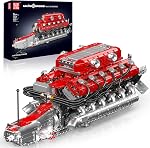 Mould King 10203 V8 Engine Building Blocks Sets, V8 Engine Model kit That Run, Build Your Own STEM Building Kit, Physical Science Experiment Model, Best STEM Toy Gifts for 14+/Adult(1169+PCS)