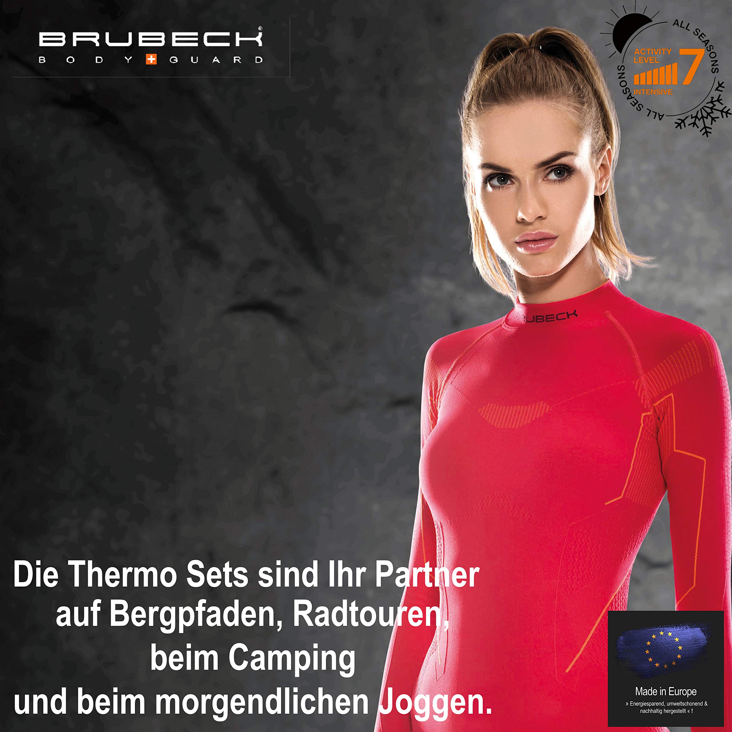 BRUBECK Damen Thermo Funktionsunterwäsche Set: Hose + Langarmshirt | Base Layer | Atmungsaktiv | Geruchshemmend | Klimaregulierend | Schnell trocknend | LE11870 + LS13100