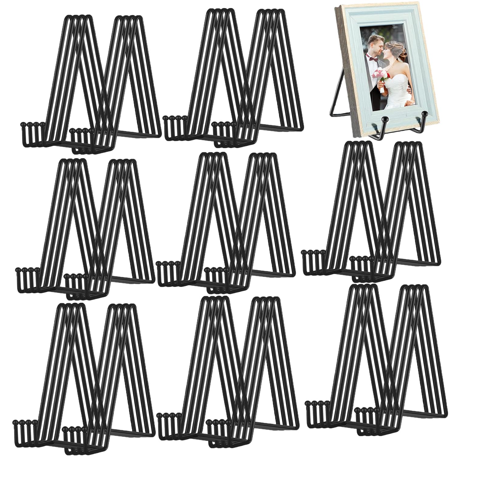 32 pcs 4.5in Plate Stands for Display,Metal Plate Holders Display Stands Can Be Used for Picture Stand,Book Stands for Display,Plate Display Stands,Easel,Photo Frame Stands,Desktop Stand