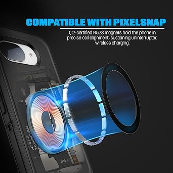 ENCASED for Google Pixel 10a Case with Screen Protector, Ranger Series, Shockproof Full Coverage Magnetic Case (Compatible with PixelSnap) (Blue)
