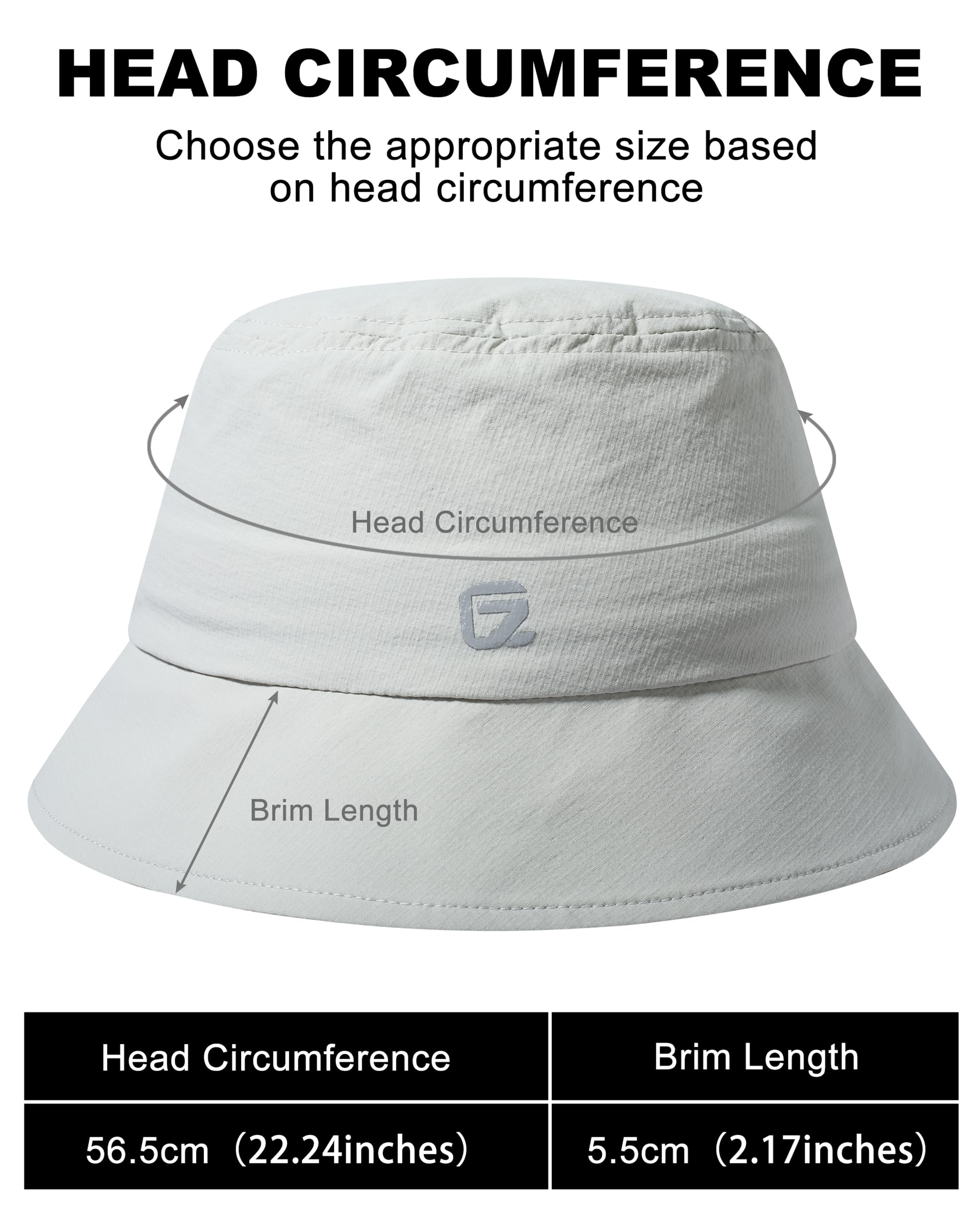 GADIEMKENSD Sombrero Tipo Bucket Repelente al Agua UPF50+, Ligero, Plegable, para Actividades al Aire Libre