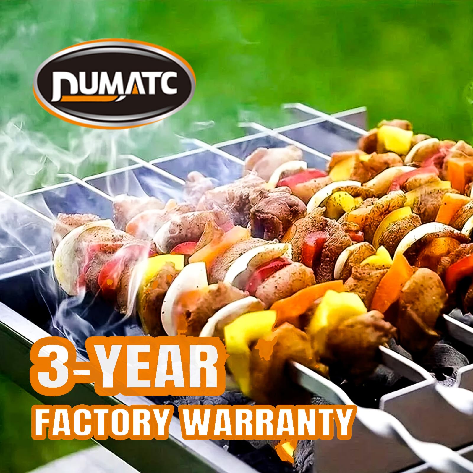 Pinchos para barbacoa de acero inoxidable 304, paquete de 30, varillas planas reutilizables de 13.2 pulgadas con tubo de almacenamiento de metal para parrilla, kebab, barbacoa, cocina al aire libre,