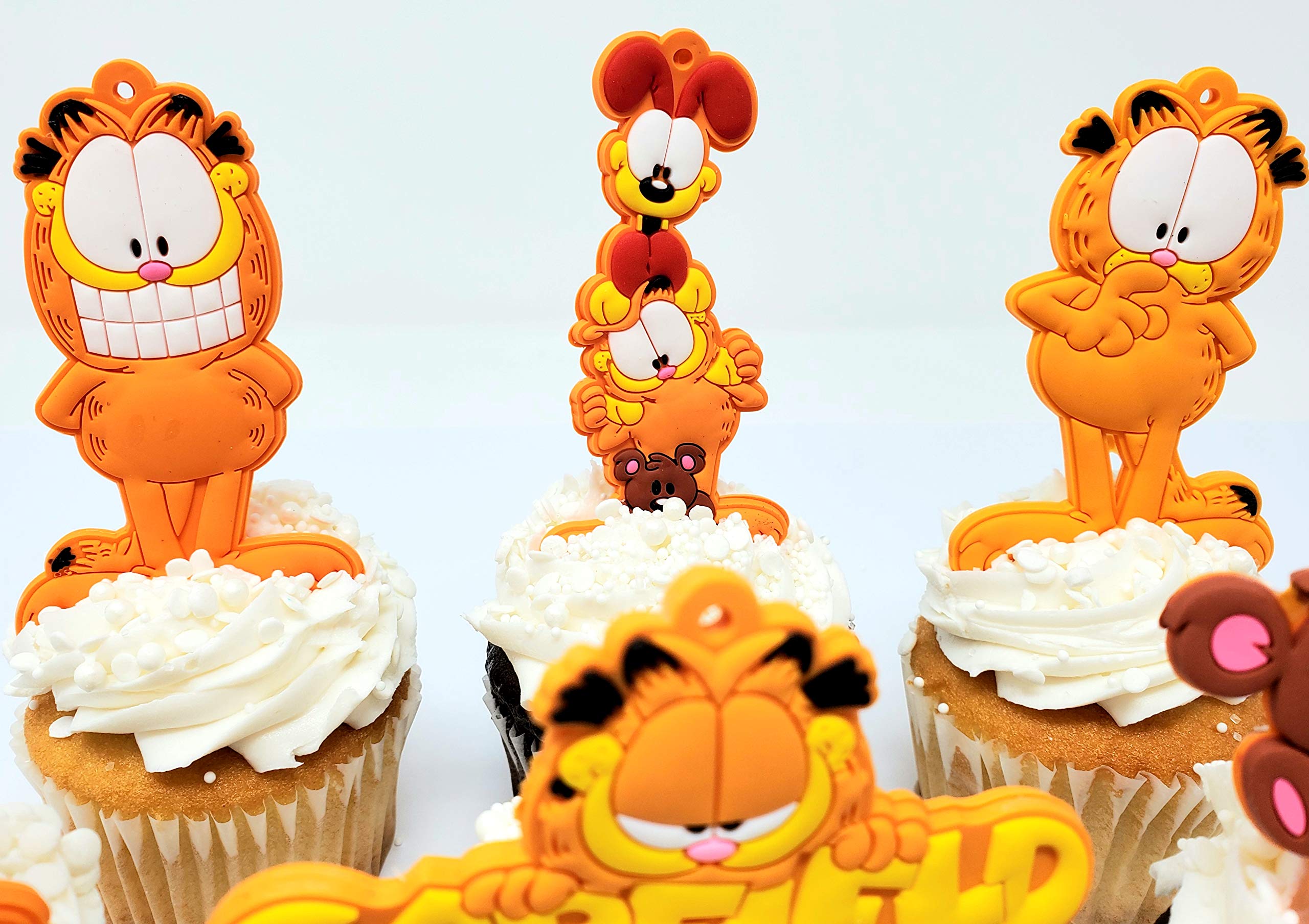 Garfield Birthday Cupcake Cake Topper Set Featuring Garfield and