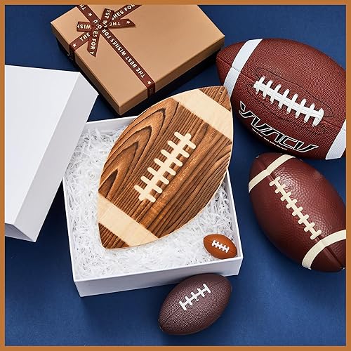 Miniatura 7 de Tabla de cortar de fútbol de 3 piezas, bandeja colgante de fútbol para hombres, decoración de tabla de cortar de madera grabada para cocina, fiesta,