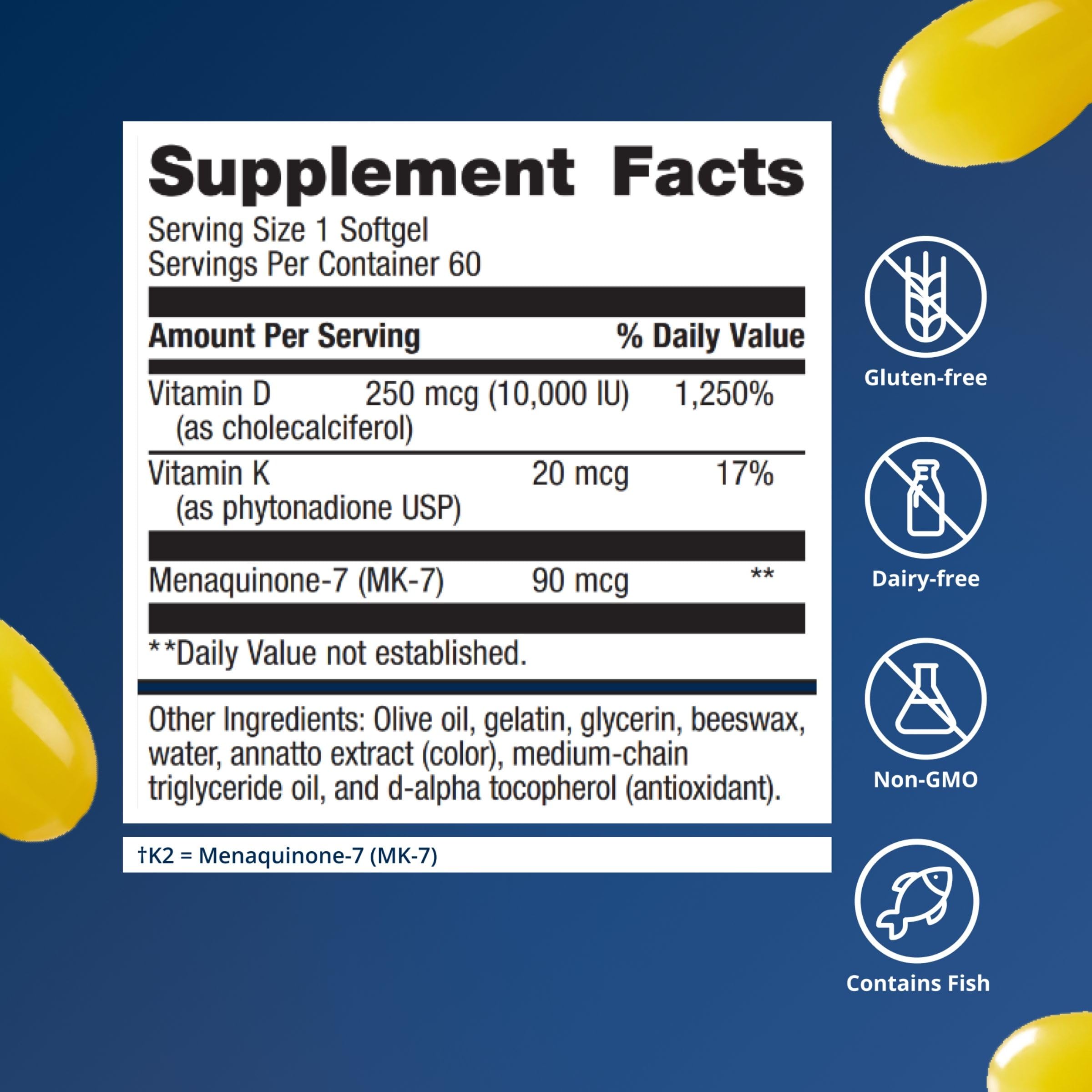 Metagenics Vitamin D3 10,000 + K, MK-7 Bone Support, 60 Softgels — Amazon image 5