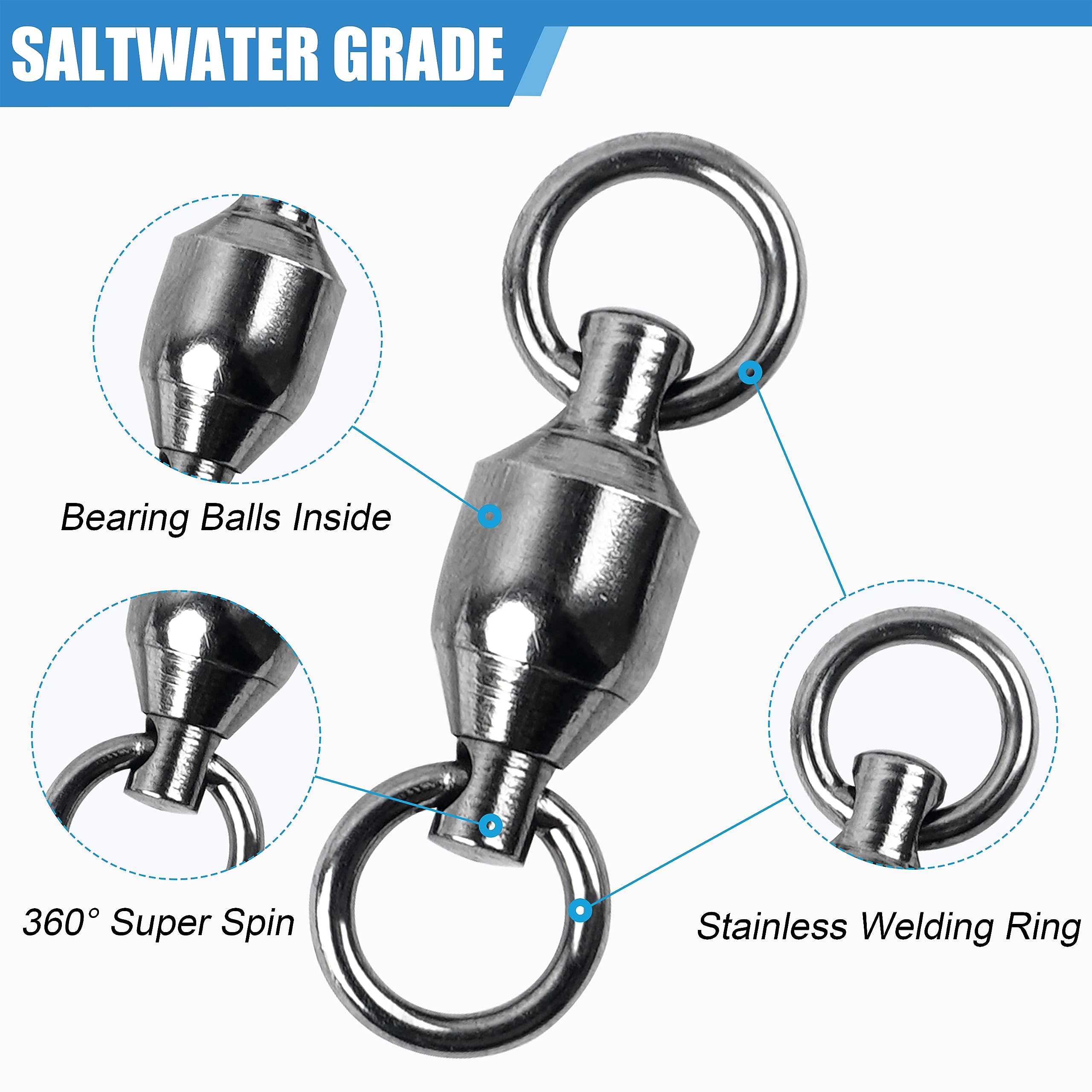 Eagle Claw Ball Bearing Swivel W/Interlock SNAP-2