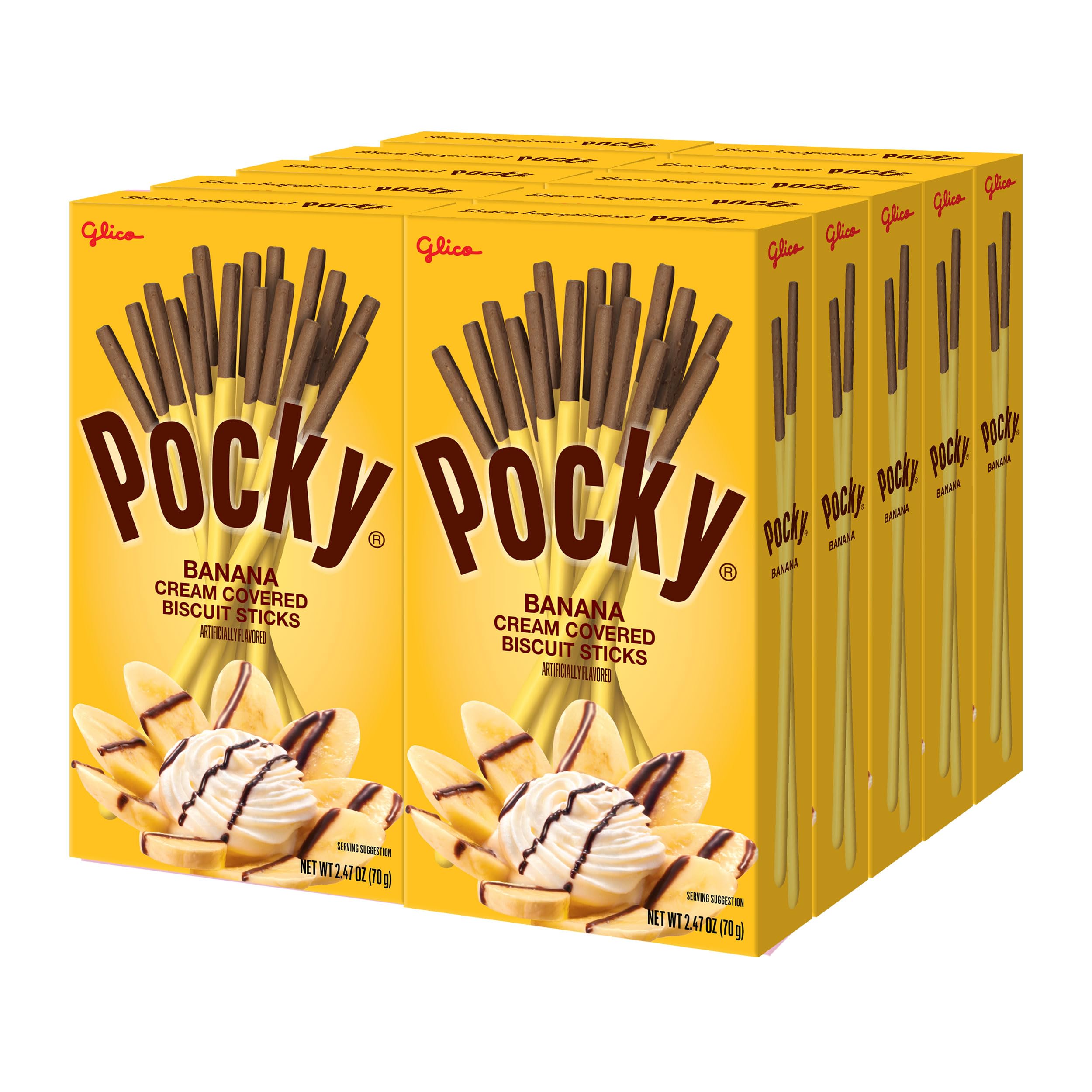 Pocky Biscuit Stick, Chocolate Banana, 2.47 Ounce (Pack of 10)