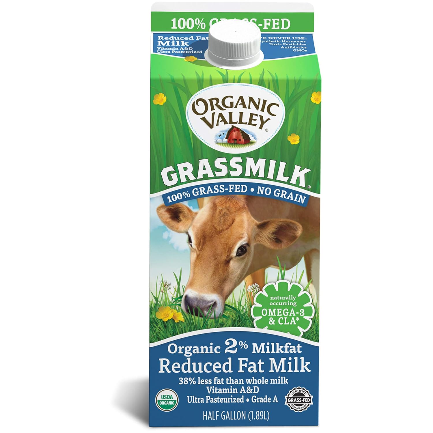 Organic Valley Grassmilk, 100 Grass Fed Organic 2 Reduced