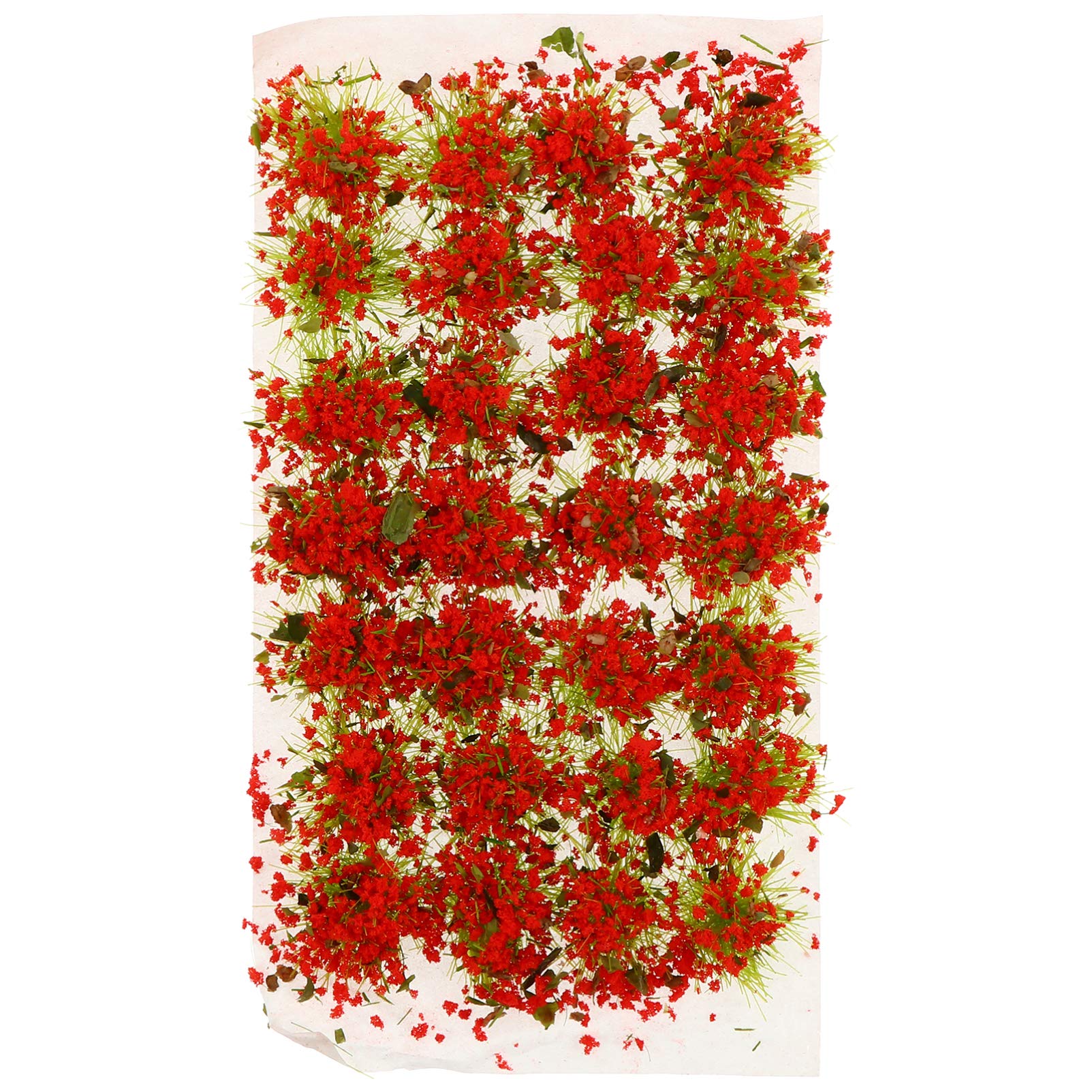 Milisten1 Box Static Tufts Cluster Miniature Vegetation Groups Model for Static Grass Tufts for Model Train Railroad Scenery DIY Miniature, Red
